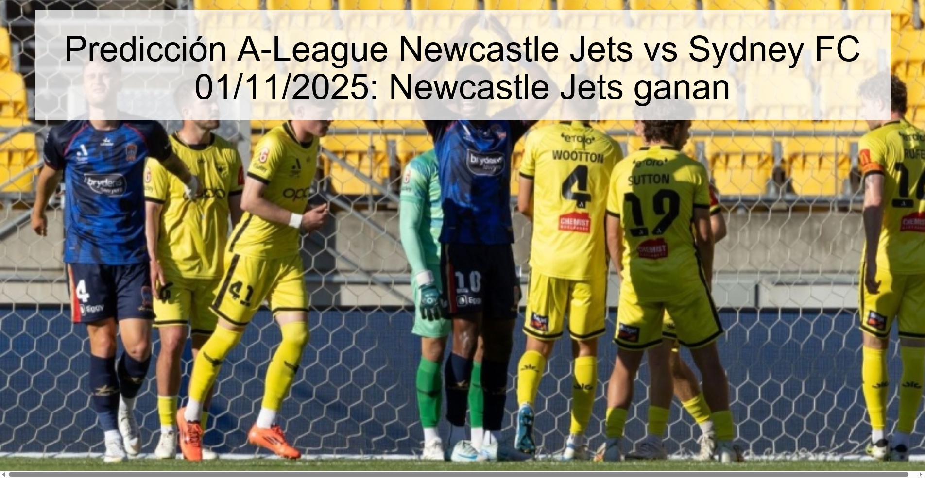 A-League Newcastle Jets vs Sydney FC Prediction 11/01/2025: Newcastle Jets win 1 A-League Newcastle Jets vs Sydney FC Prediction 11/01/2025: Newcastle Jets win