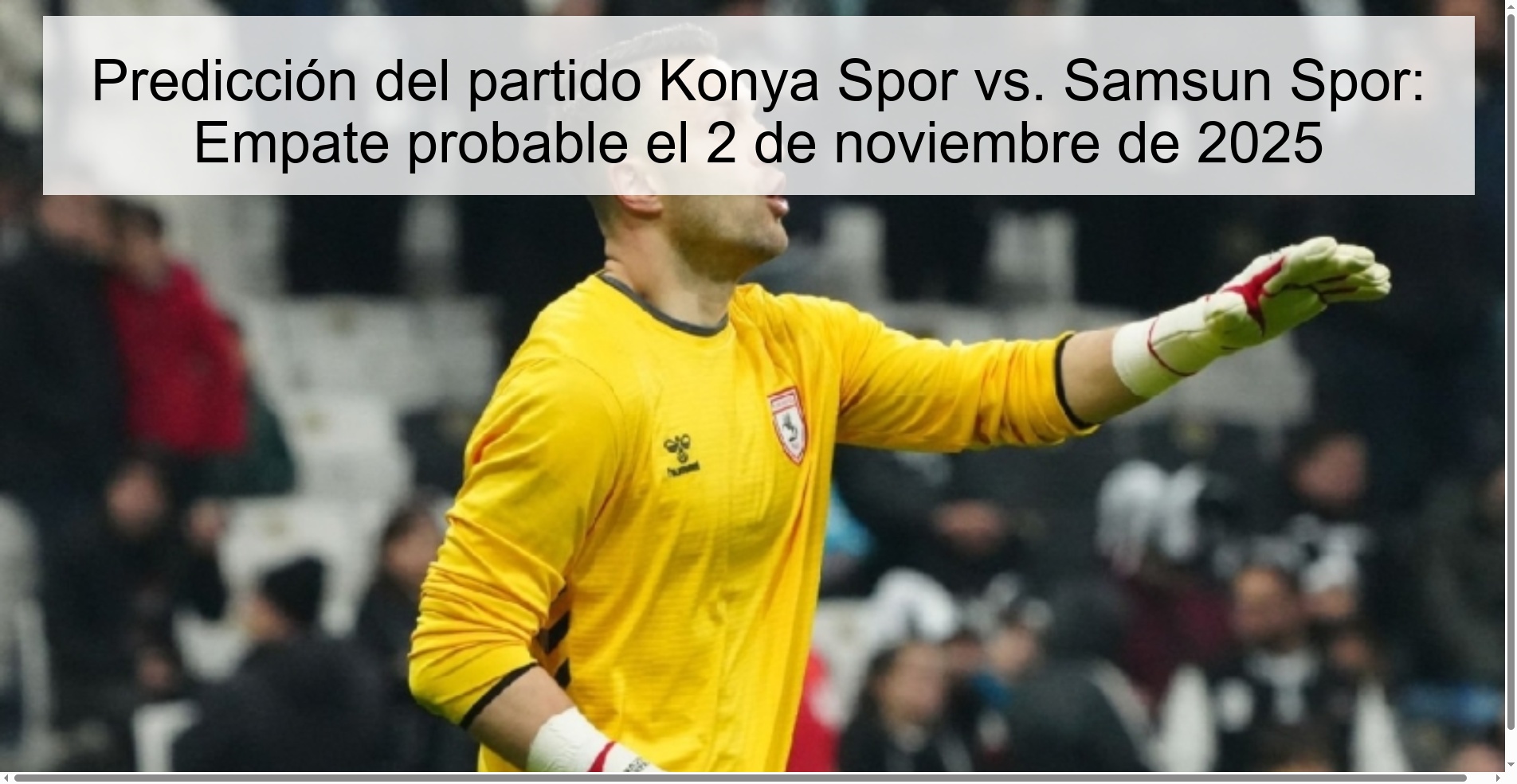 Predicción del partido Konya Spor vs. Samsun Spor: Empate probable el 2 de noviembre de 2025 1 319212