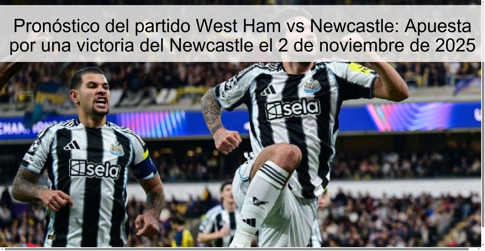 Pronóstico del partido West Ham vs Newcastle: Apuesta por una victoria del Newcastle el 2 de noviembre de 2025 1 319234