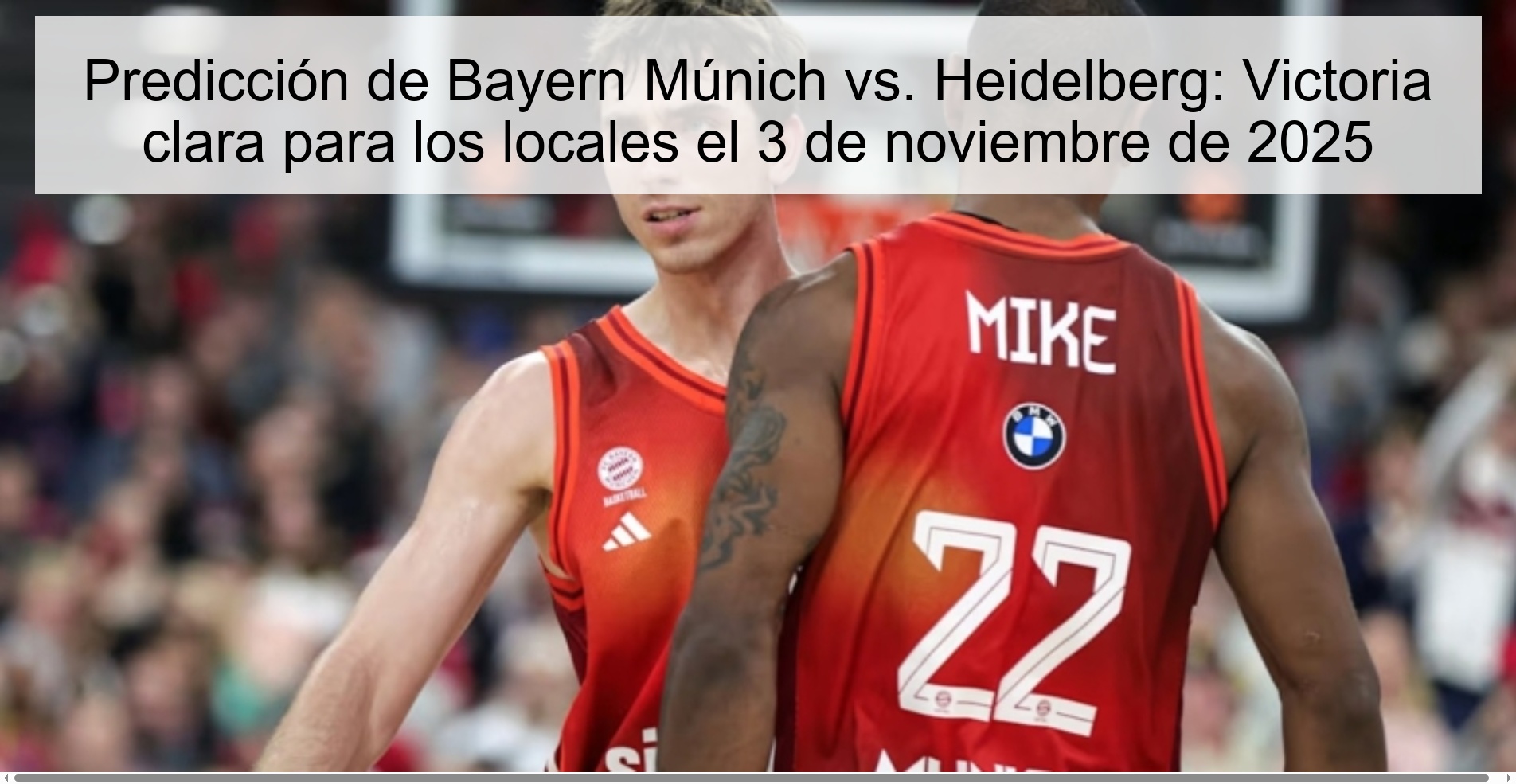 Predicción de Bayern Múnich vs. Heidelberg: Victoria clara para los locales el 3 de noviembre de 2025 1 319698