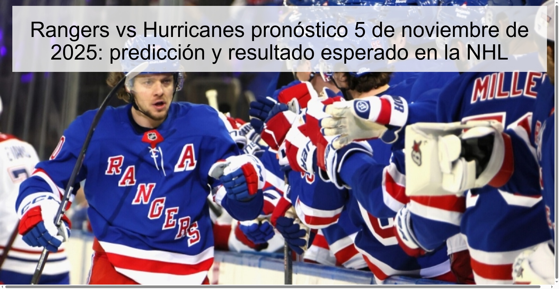 Rangers vs Hurricanes pronóstico 5 de noviembre de 2025: predicción y resultado esperado en la NHL 1 320061