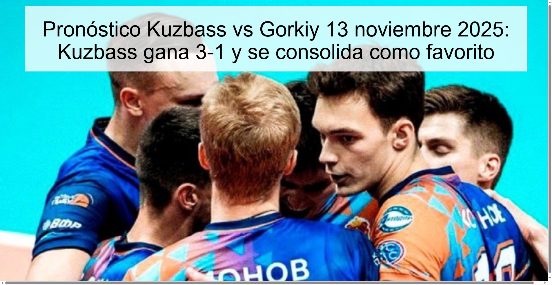 Pronóstico Kuzbass vs Gorkiy 13 noviembre 2025: Kuzbass gana 3-1 y se consolida como favorito 1 323035