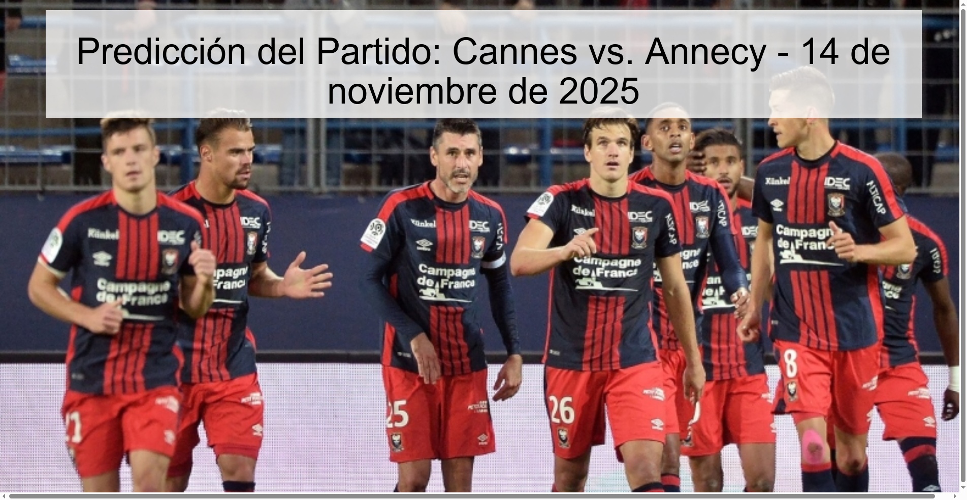 Predicción del Partido: Cannes vs. Annecy - 14 de noviembre de 2025 1 323434