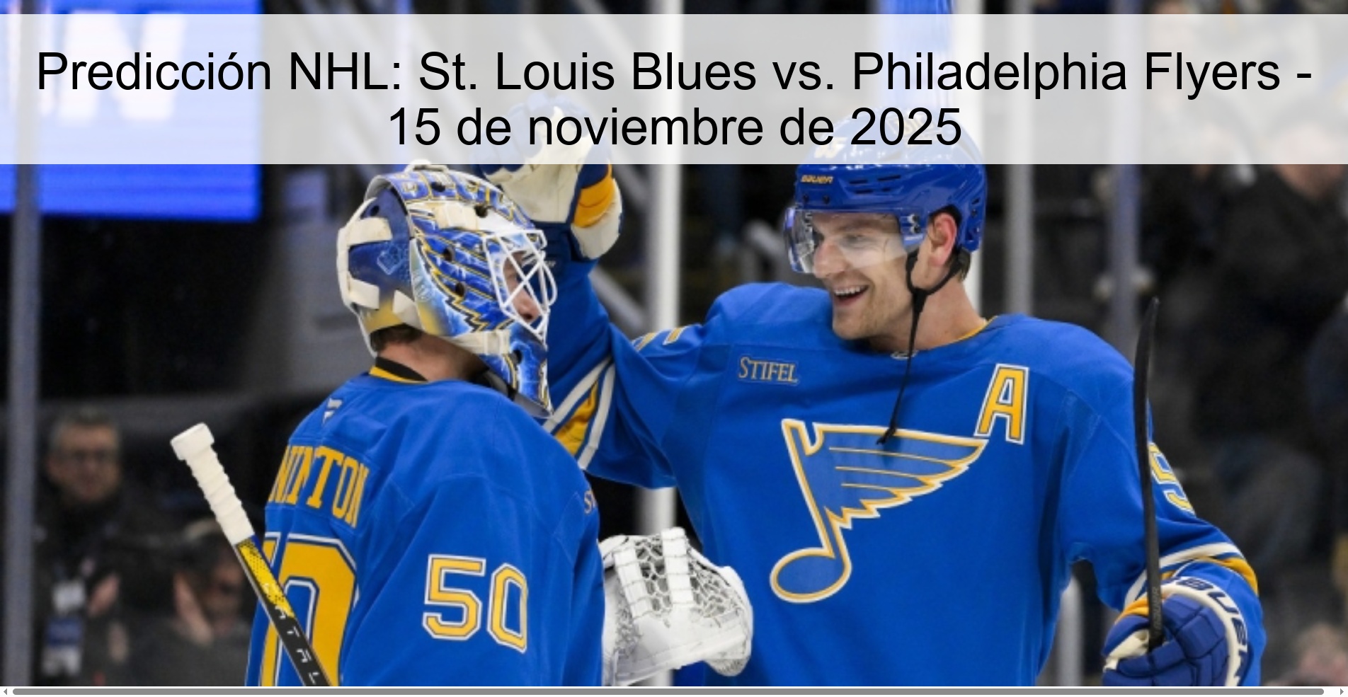 NHL Prediction: St. Louis Blues vs. Philadelphia Flyers - November 15, 2025 1 323700