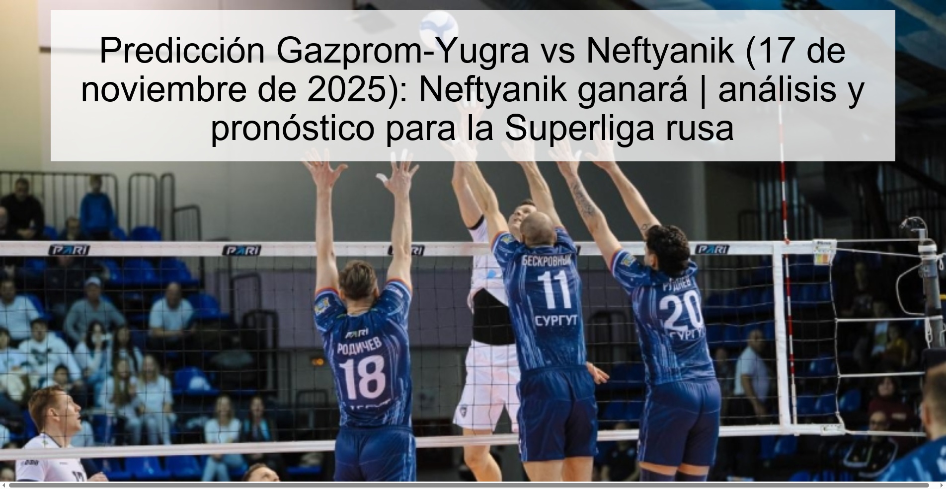 Gazprom-Yugra vs Neftyanik Prediction (November 17, 2025): Neftyanik will win | analysis and forecast for the Russian Super League – Casino Guru 1 324425