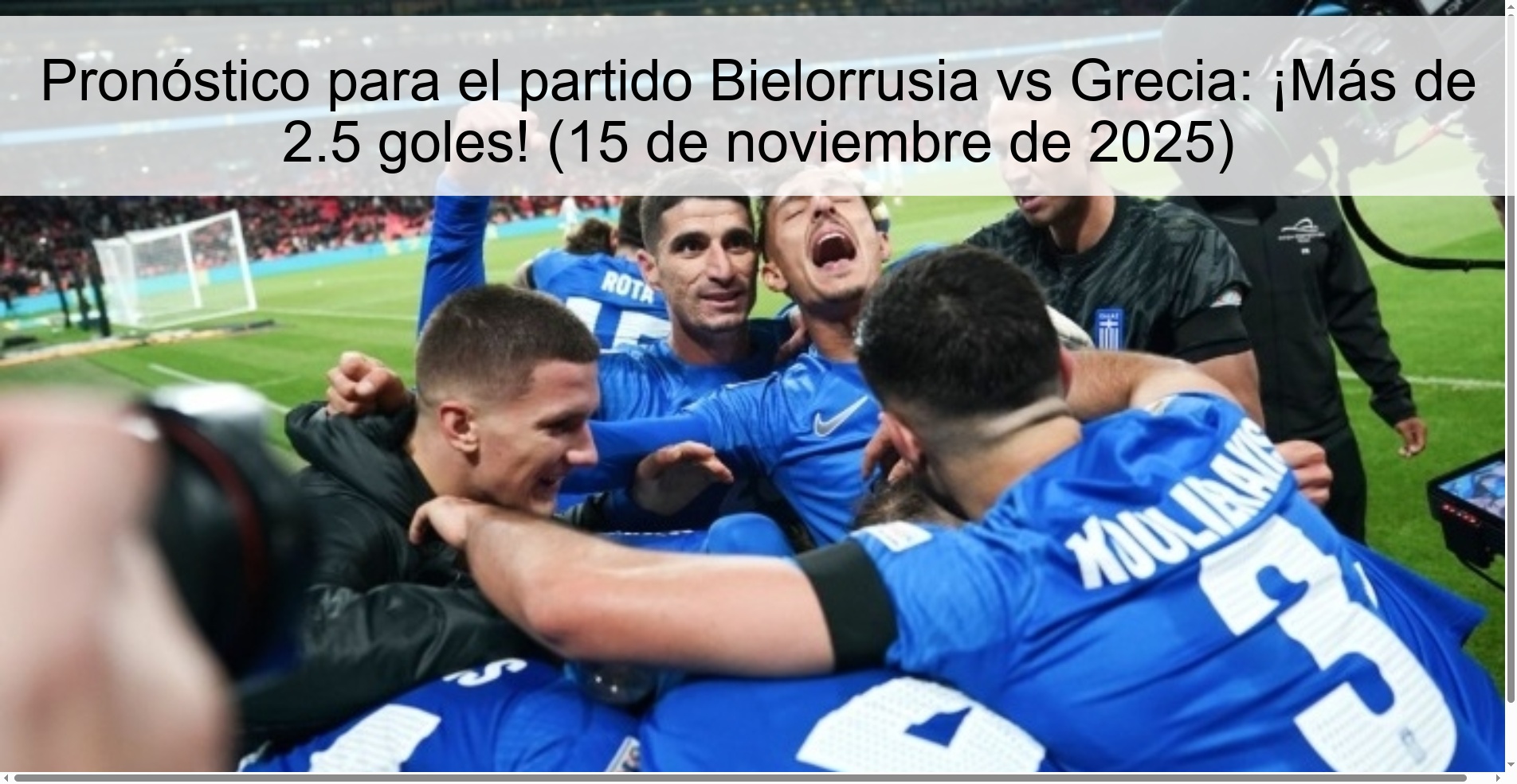 Prediction for the Belarus vs Greece match: Over 2.5 goals! (November 15, 2025) 1 324762