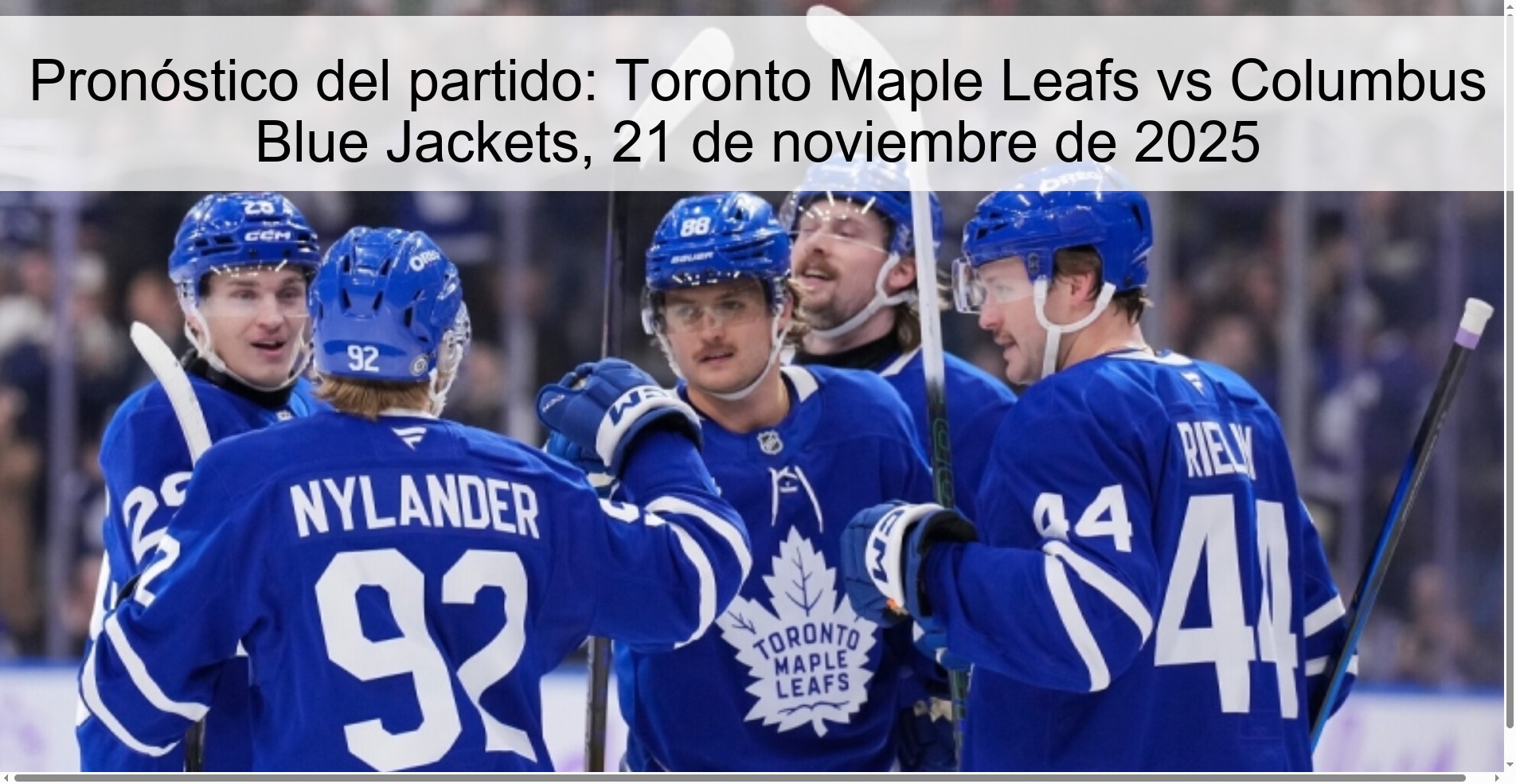 Pronóstico del partido: Toronto Maple Leafs vs Columbus Blue Jackets, 21 de noviembre de 2025 1 325439