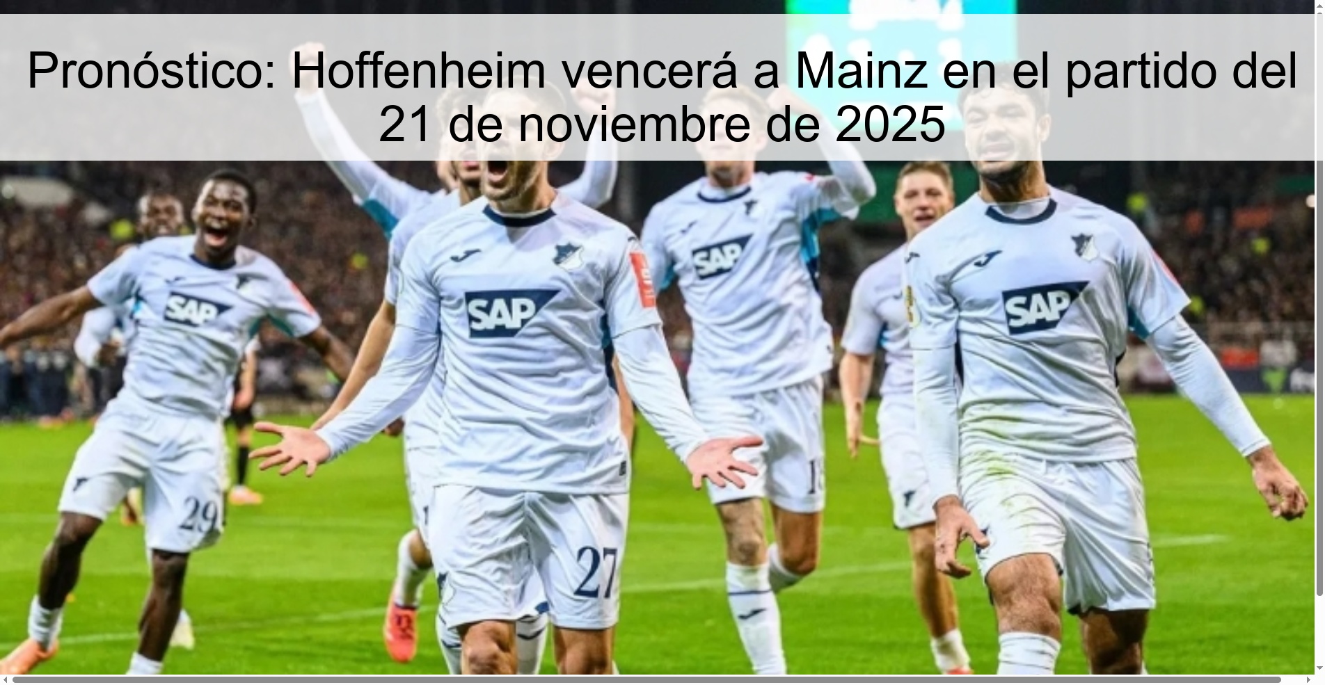 Pronóstico: Hoffenheim vencerá a Mainz en el partido del 21 de noviembre de 2025 1 325477