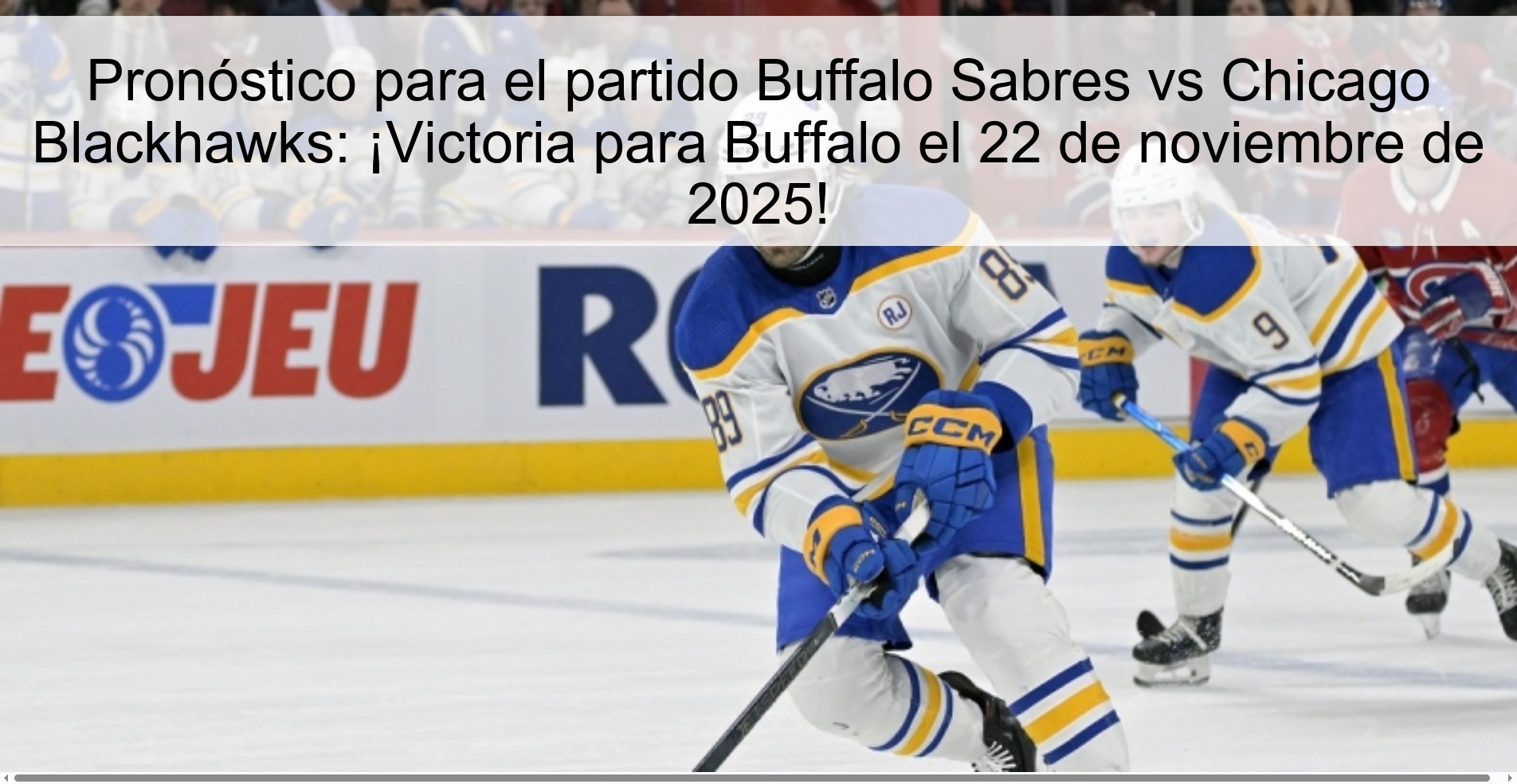Prediction for the Buffalo Sabers vs Chicago Blackhawks match: Victory for Buffalo on November 22, 2025! 1 325912