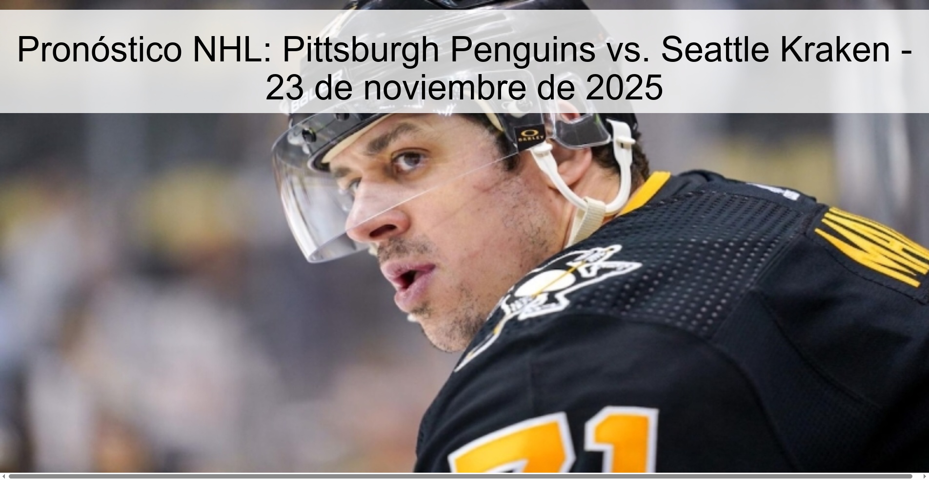 Pronóstico NHL: Pittsburgh Penguins vs. Seattle Kraken - 23 de noviembre de 2025 1 326290