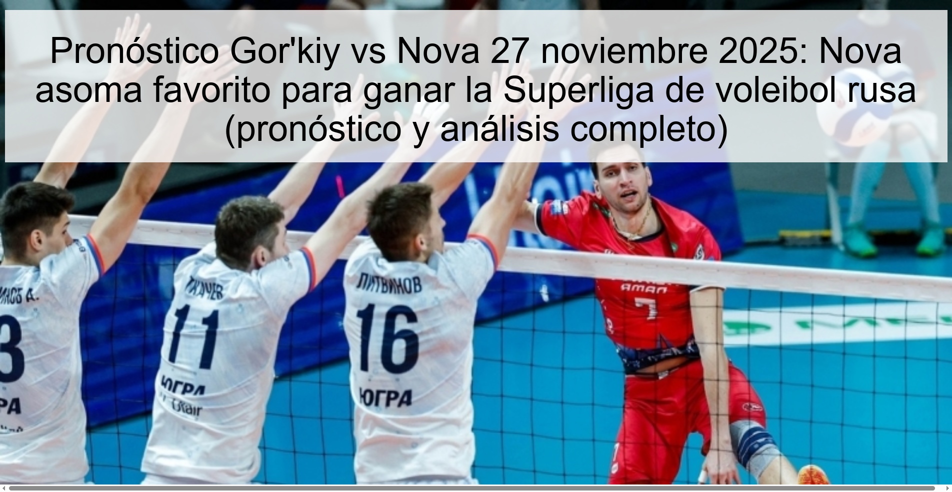 Gor'kiy vs Nova Prediction November 27, 2025: Nova appears favorite to win the Russian Volleyball Super League (forecast and complete analysis) 1 327672