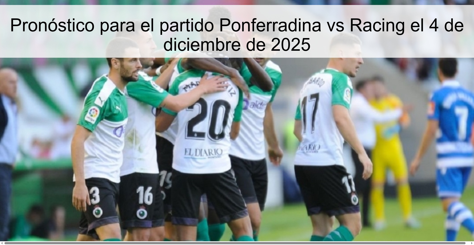 Pronóstico para el partido Ponferradina vs Racing el 4 de diciembre de 2025 1 330149