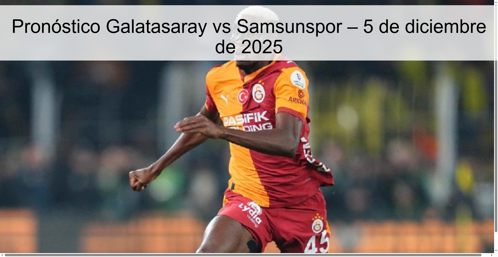 Galatasaray vs Samsunspor Prediction – December 5, 2025