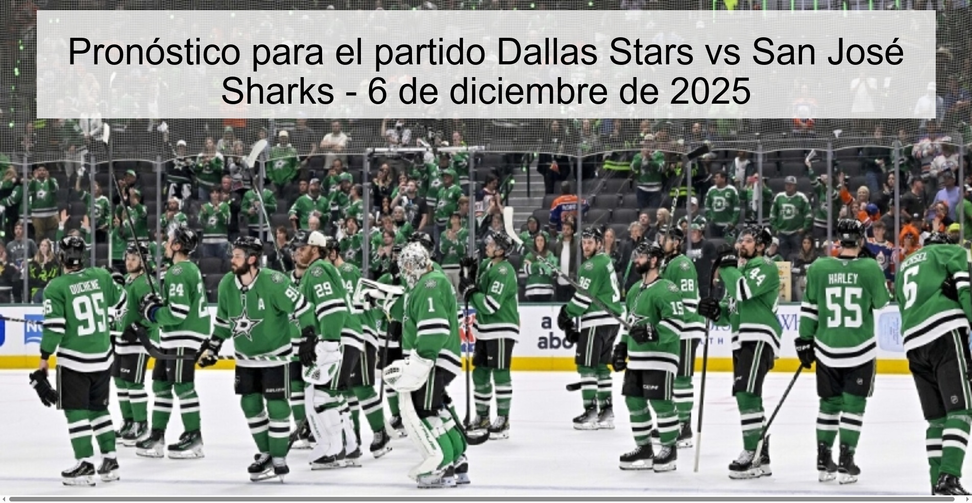 Prediction for the match Dallas Stars vs San José Sharks - December 6, 2025