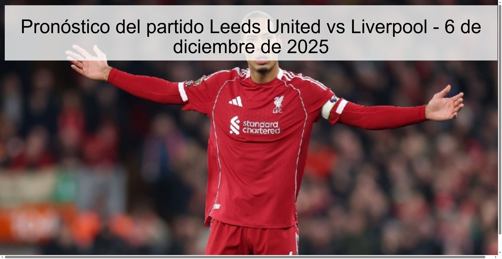 Leeds United vs Liverpool Prediction – December 6, 2025