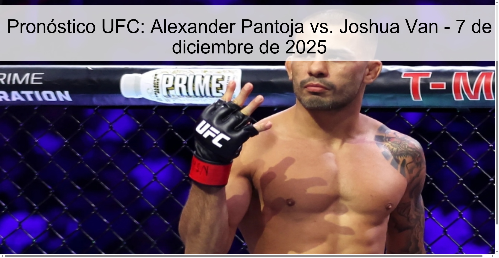 UFC Prediction: Alexander Pantoja vs. Joshua Van – December 7, 2025
