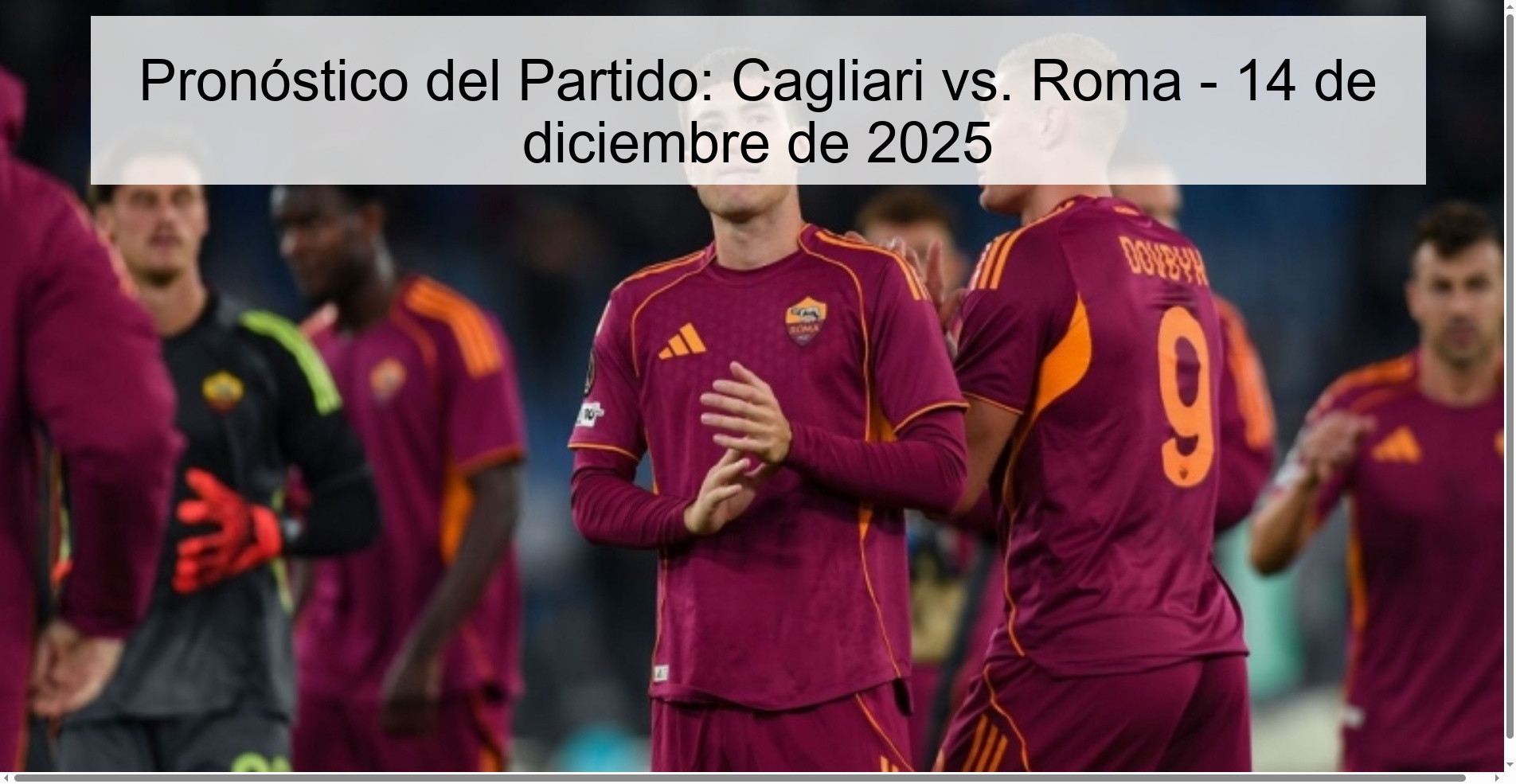 Match Prediction: Cagliari vs. Rome - December 14, 2025