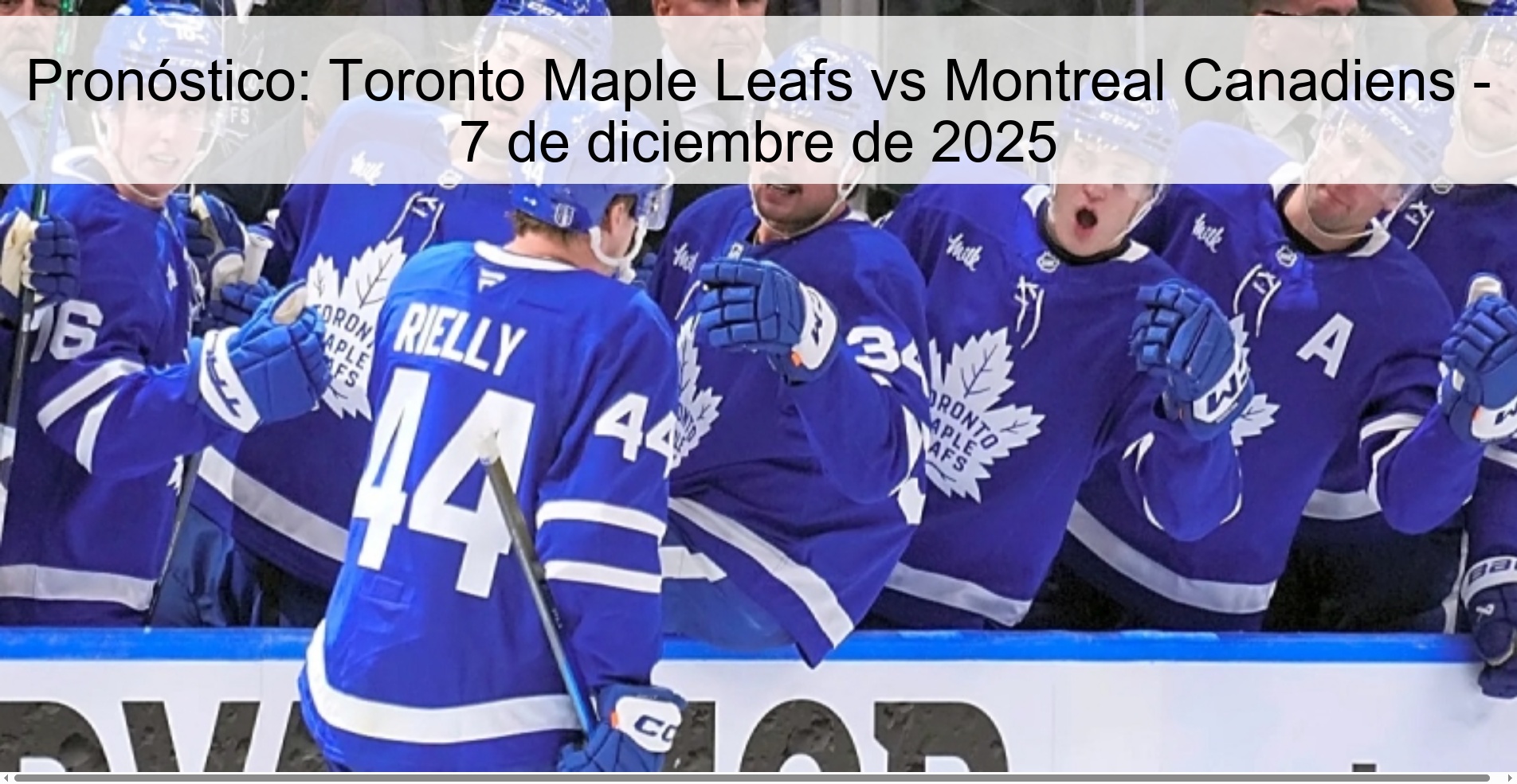 Prediction: Toronto Maple Leafs vs Montreal Canadiens – December 7, 2025