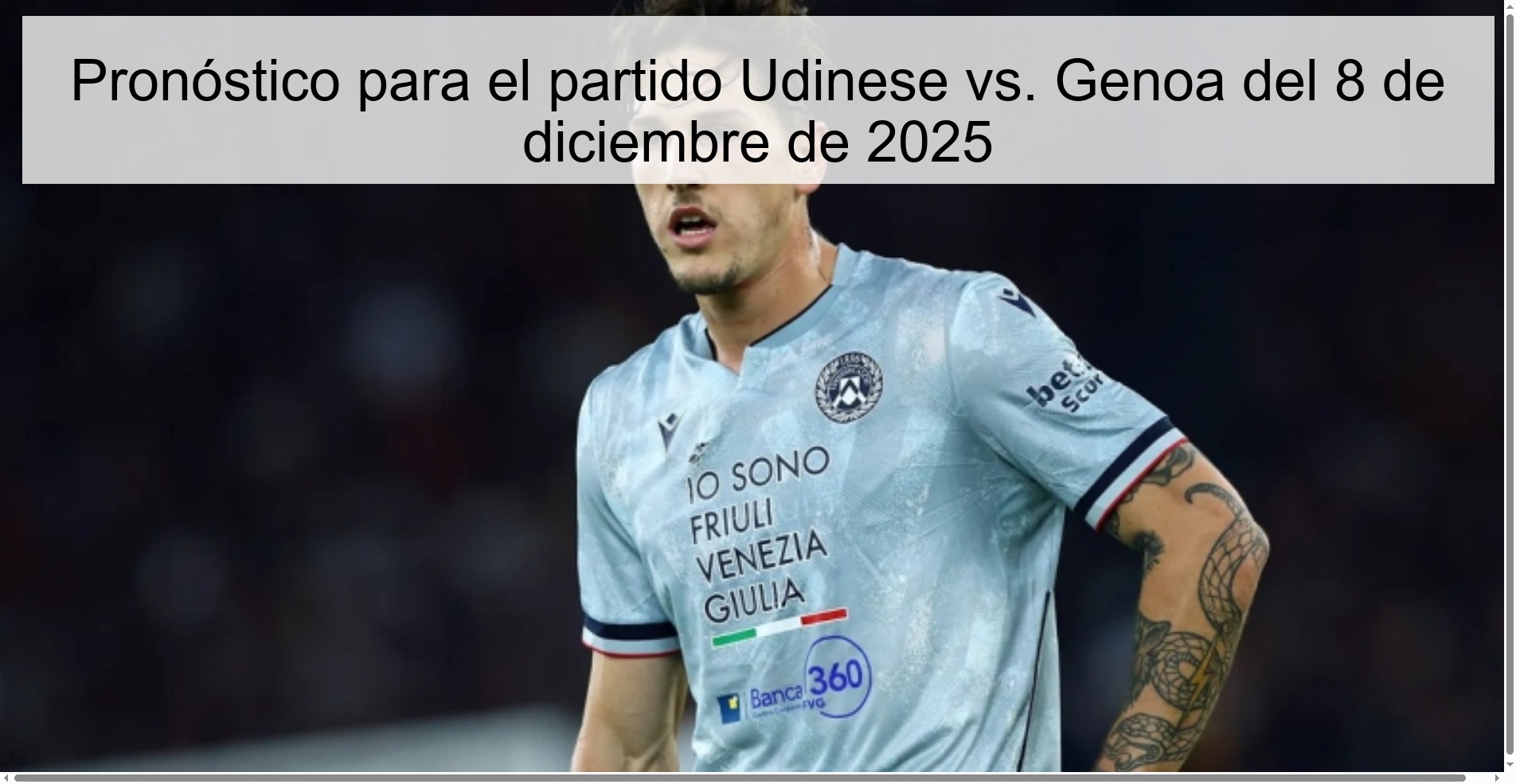 Prediction for the match Udinese vs. Genoa from December 8, 2025
