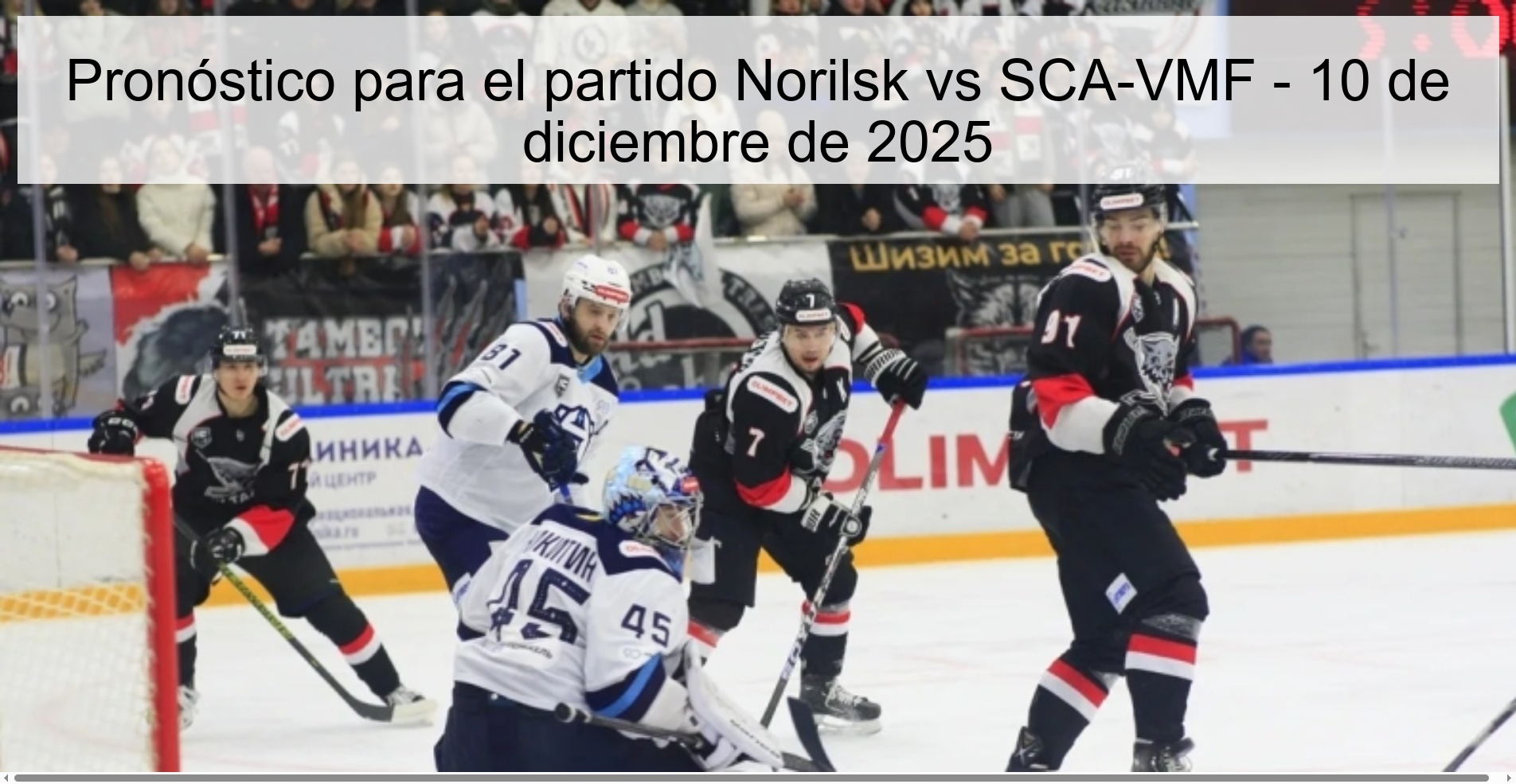 Prediction for the match Norilsk vs SCA-VMF - December 10, 2025