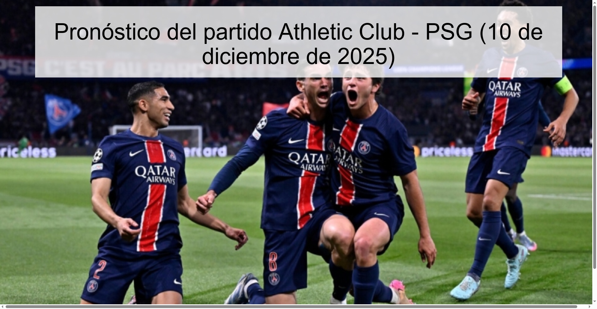 Athletic Club - PSG match prediction (December 10, 2025)