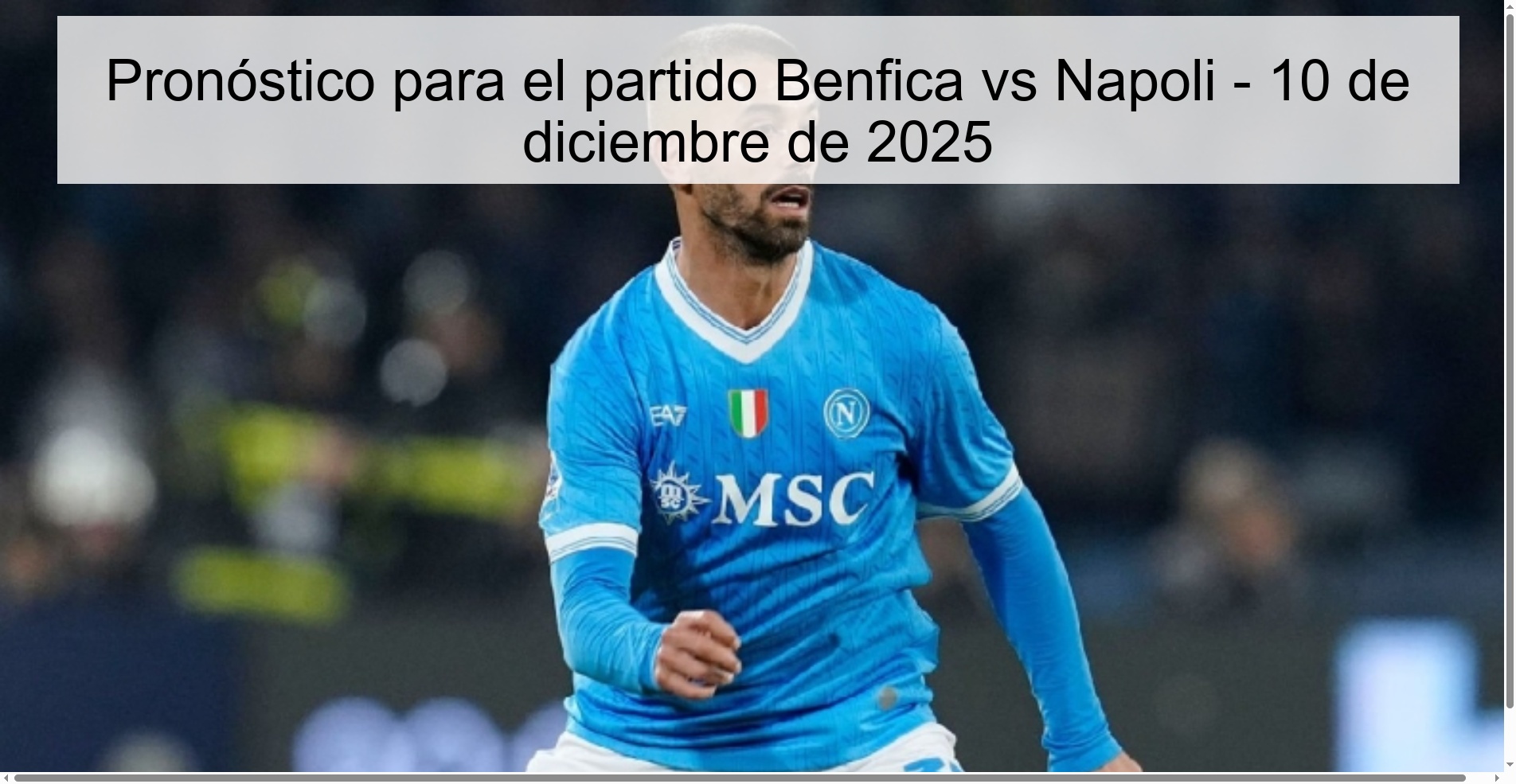 Prediction for the Benfica vs Napoli match - December 10, 2025