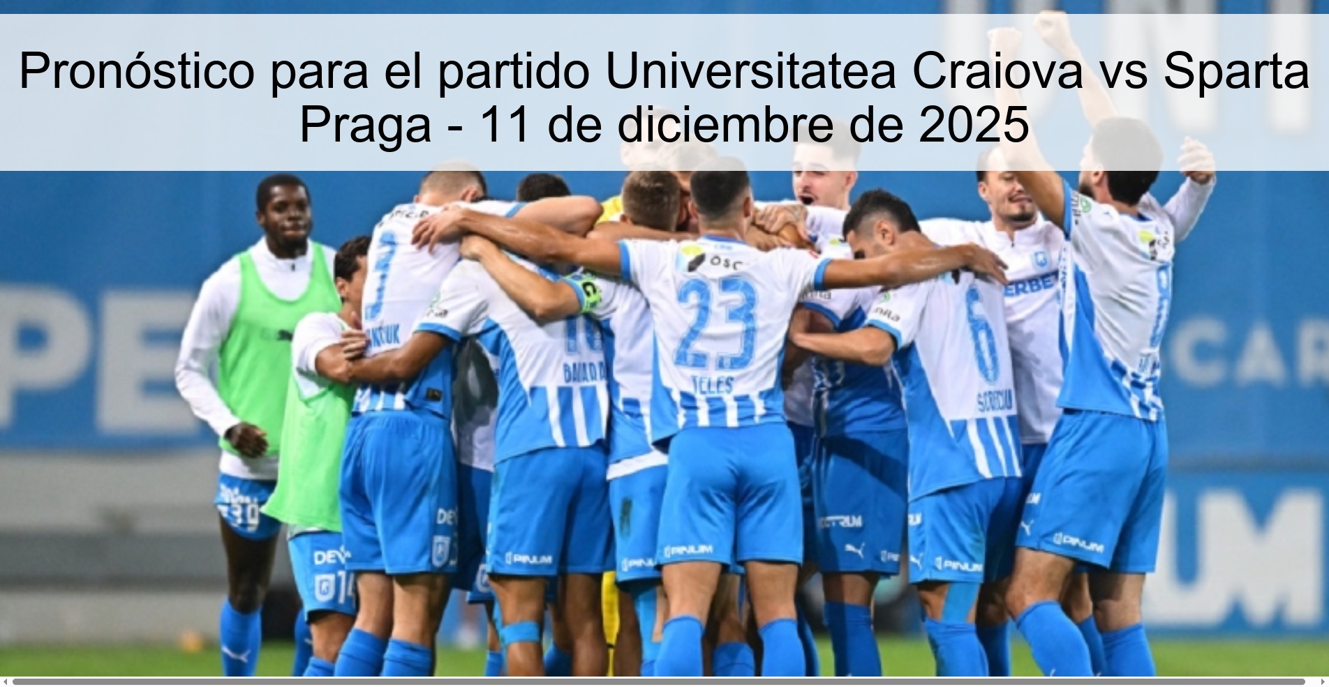 Pronóstico para el partido Universitatea Craiova vs Sparta Praga - 11 de diciembre de 2025 Pronóstico para el partido Universitatea Craiova vs Sparta Praga - 11 de diciembre de 2025