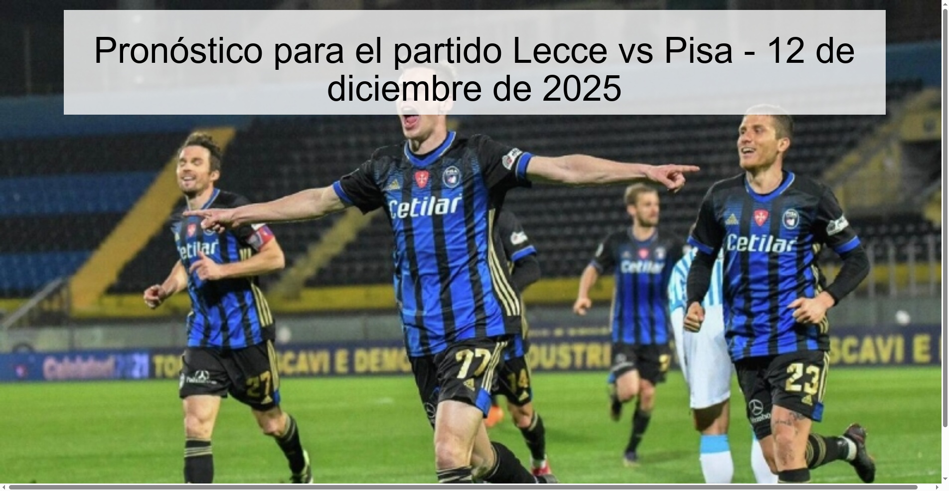Prediction for the match Lecce vs Pisa - December 12, 2025