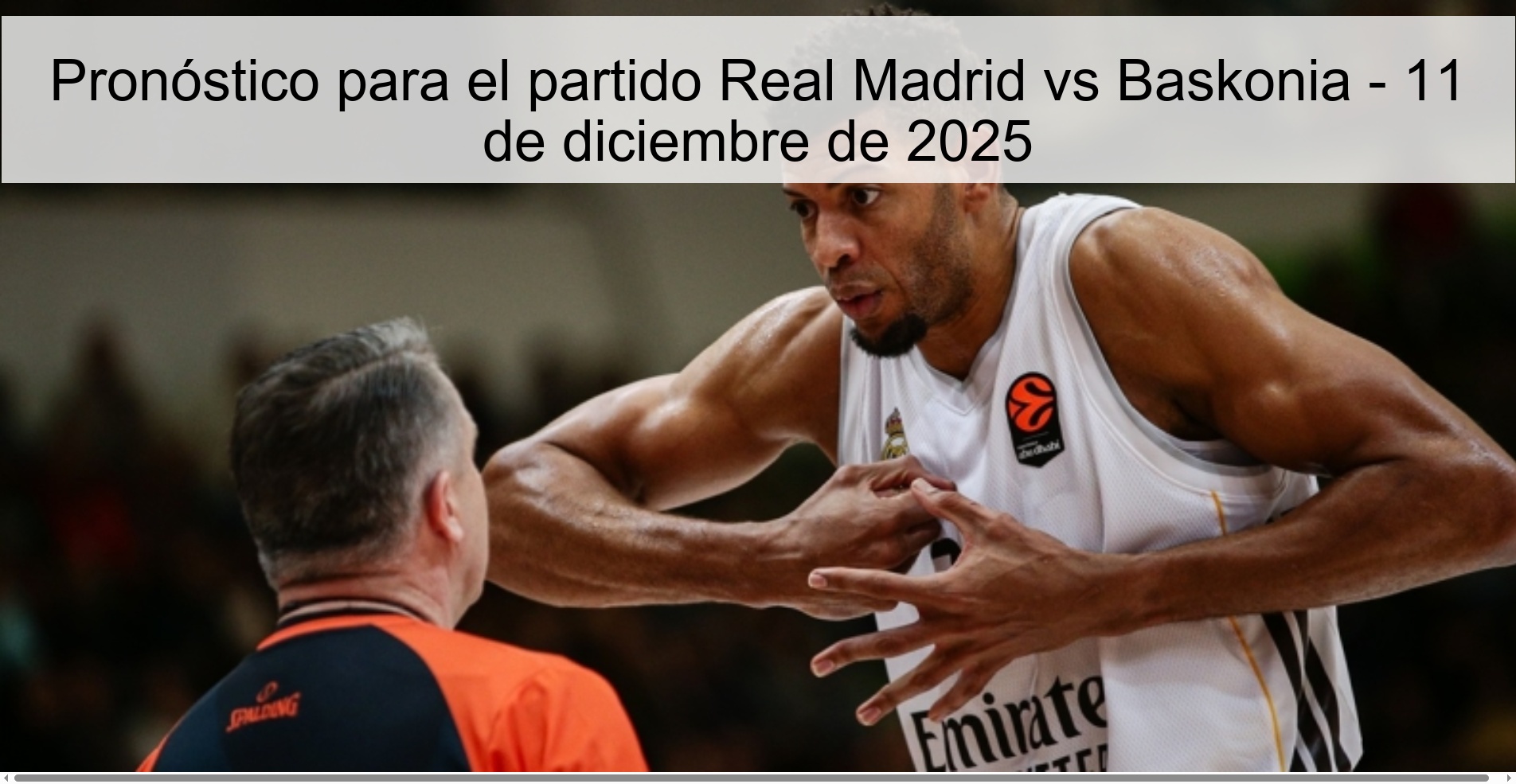 Prediction for the match Real Madrid vs Baskonia - December 11, 2025