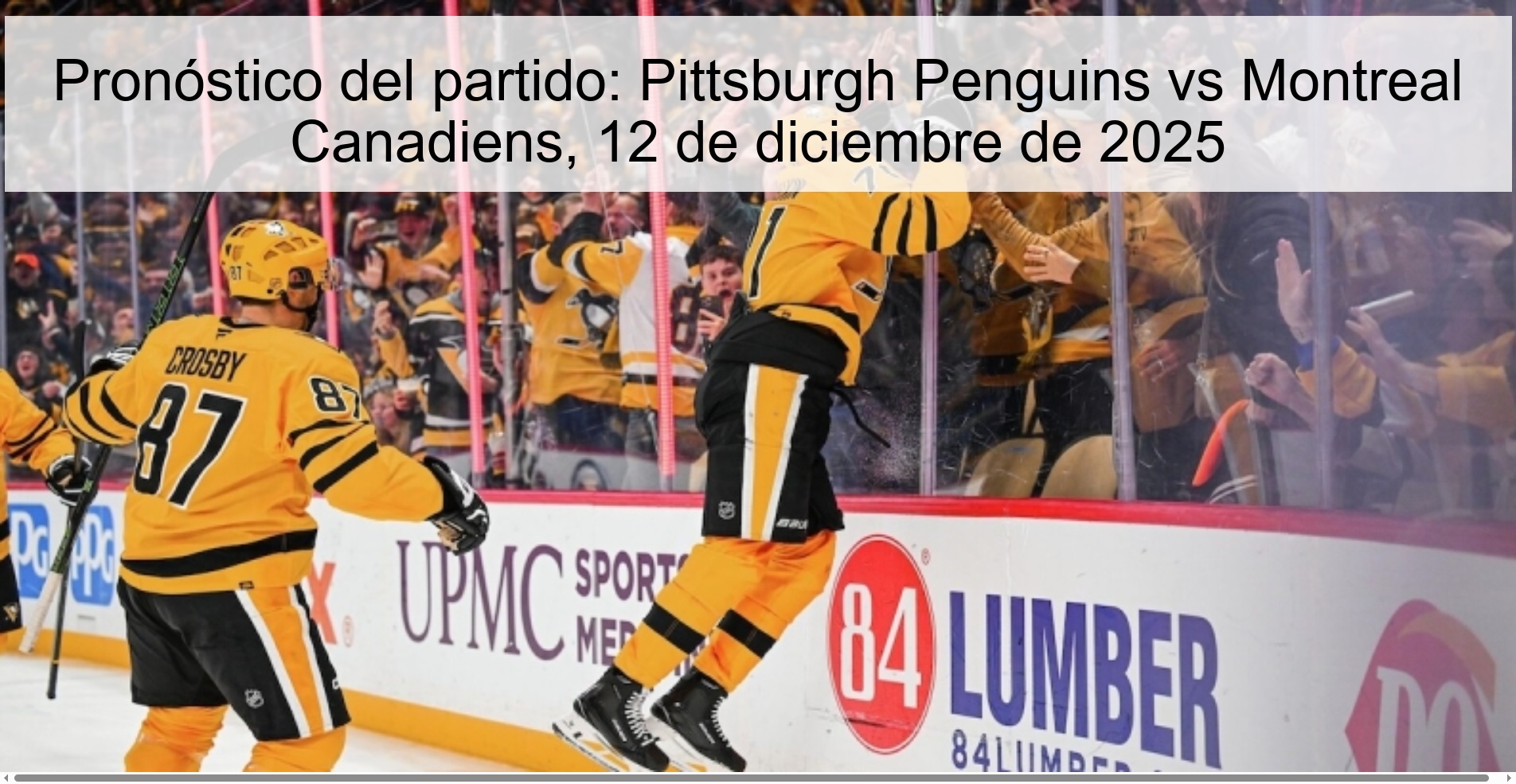 Match Prediction: Pittsburgh Penguins vs Montreal Canadiens, December 12, 2025
