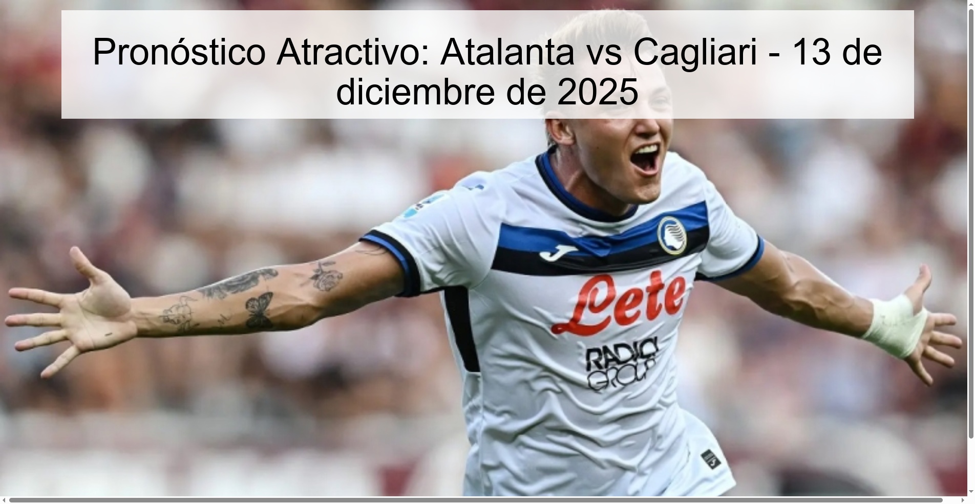 Pronóstico Atractivo: Atalanta vs Cagliari - 13 de diciembre de 2025