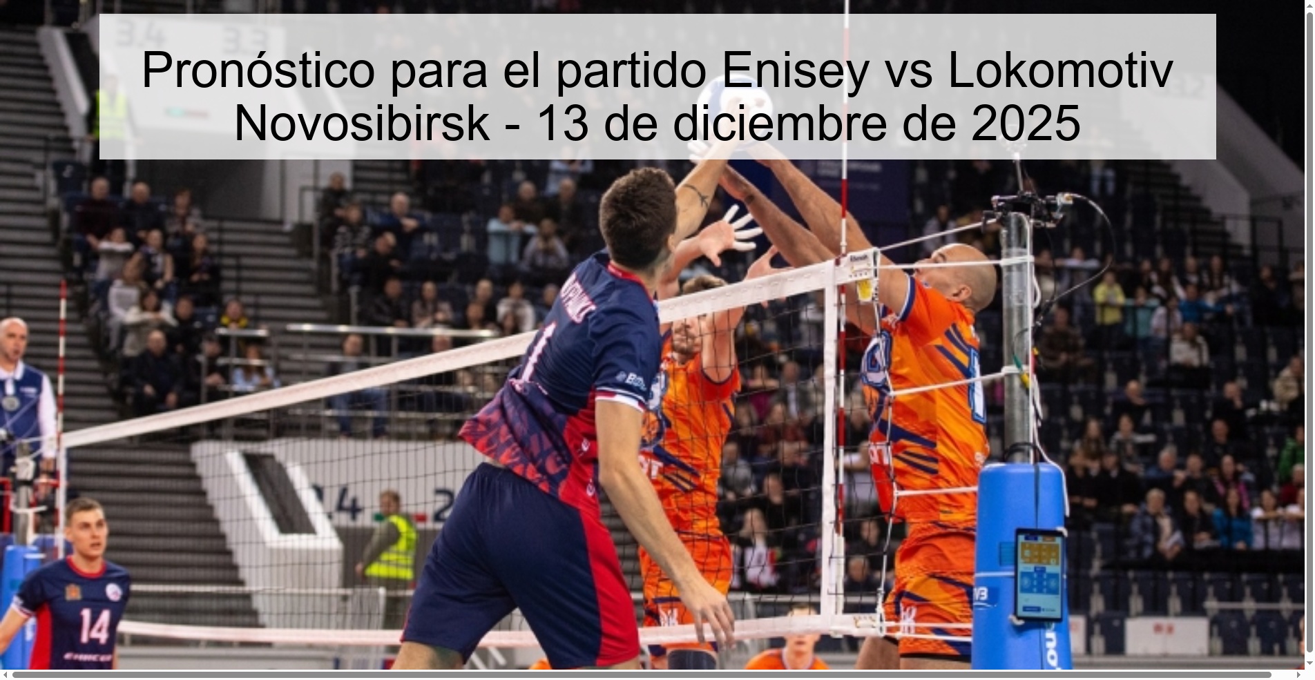 Pronóstico para el partido Enisey vs Lokomotiv Novosibirsk - 13 de diciembre de 2025 Pronóstico para el partido Enisey vs Lokomotiv Novosibirsk - 13 de diciembre de 2025
