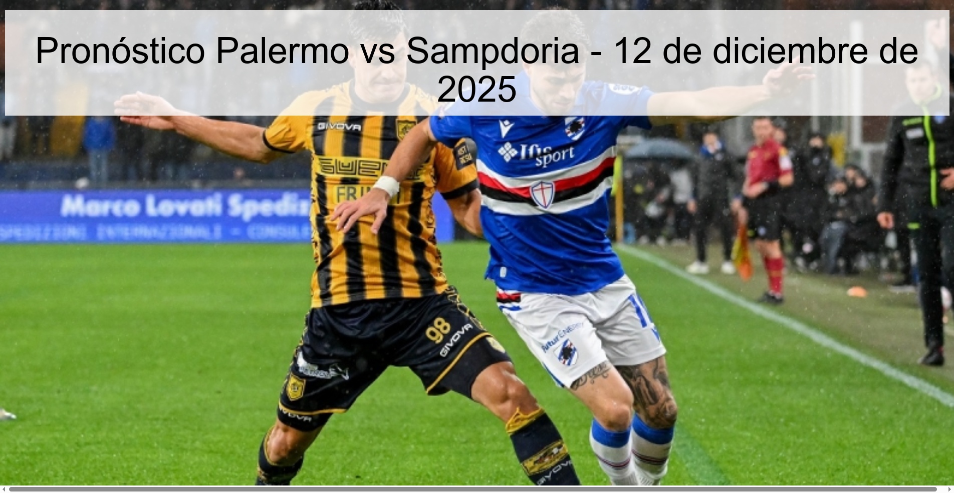 Pronóstico Palermo vs Sampdoria - 12 de diciembre de 2025 Pronóstico Palermo vs Sampdoria - 12 de diciembre de 2025