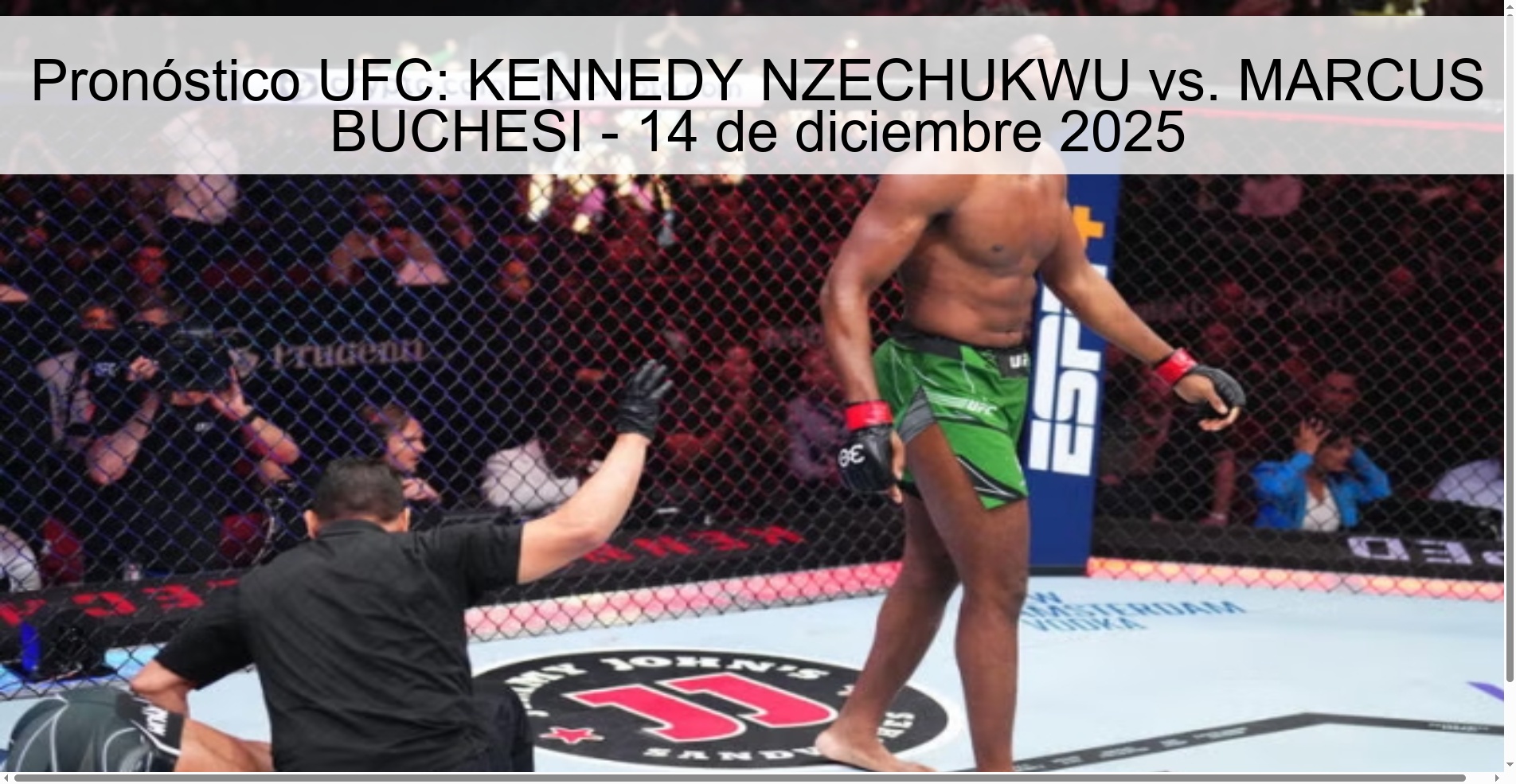 UFC Prediction: KENNEDY NZECHUKWU vs. MARCUS BUCHESI - December 14, 2025