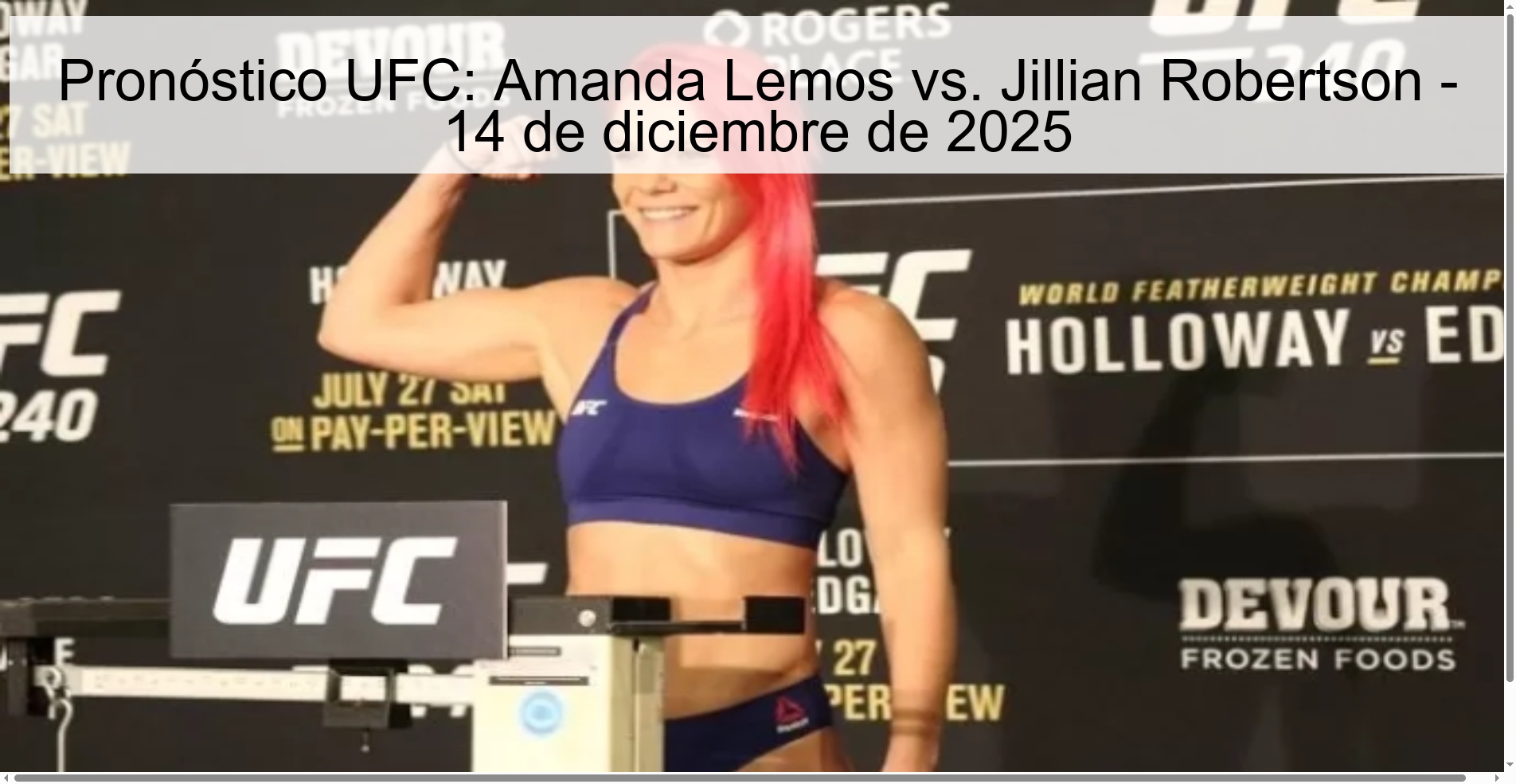 UFC Prediction: Amanda Lemos vs. Jillian Robertson – December 14, 2025