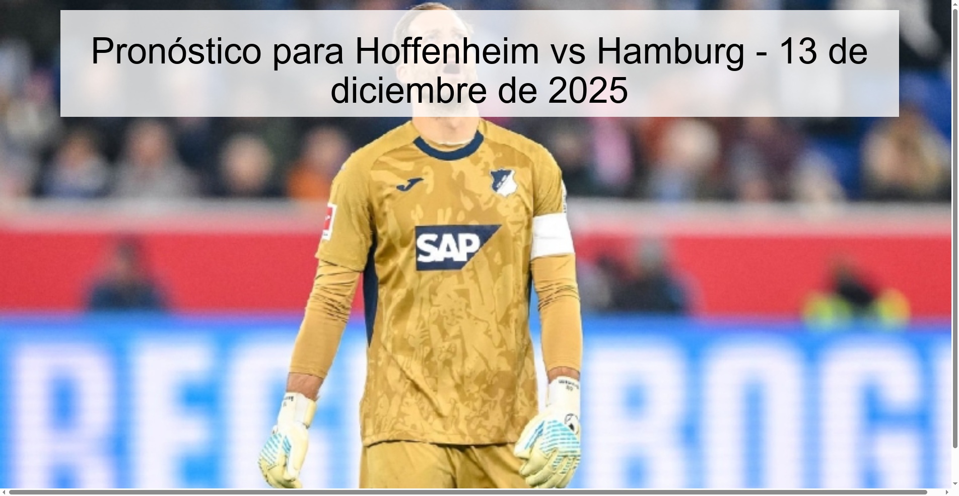 Prediction for Hoffenheim vs Hamburg - December 13, 2025