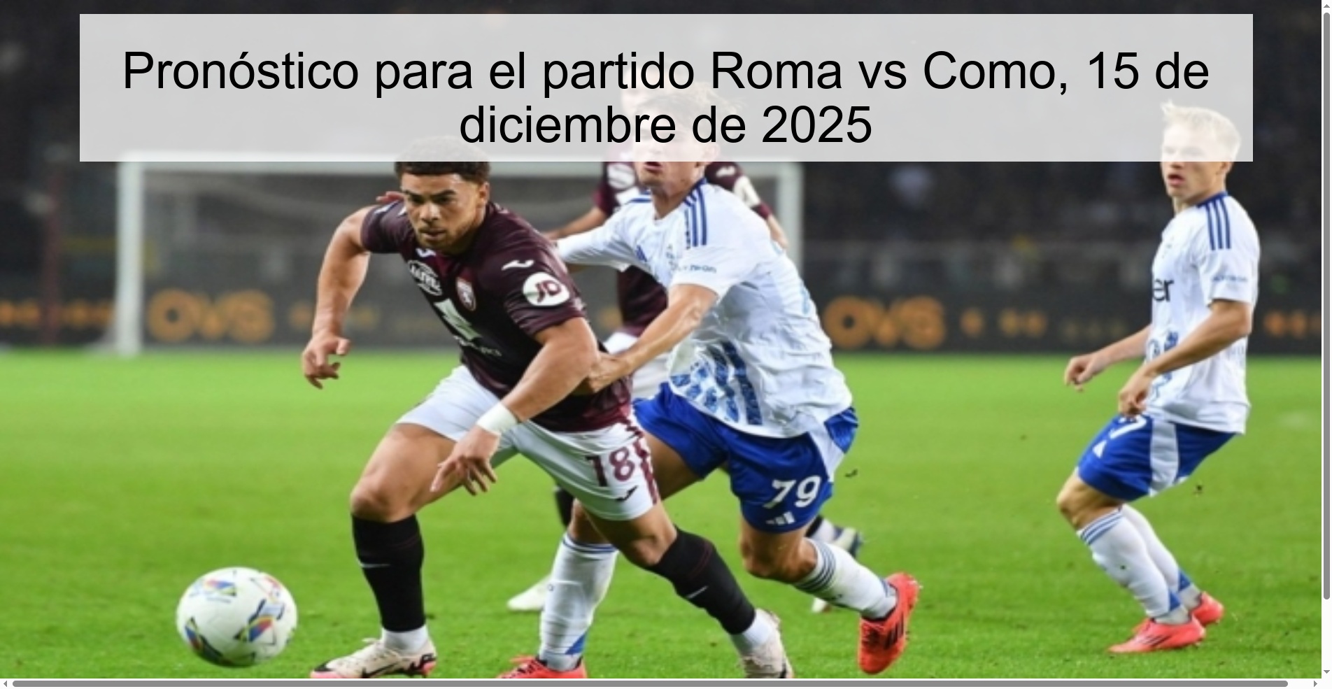 Prediction for the match Roma vs Como, December 15, 2025
