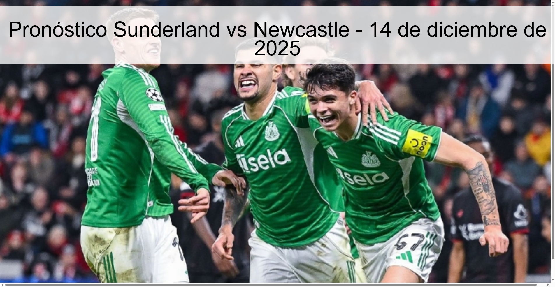 Sunderland vs Newcastle Prediction – December 14, 2025