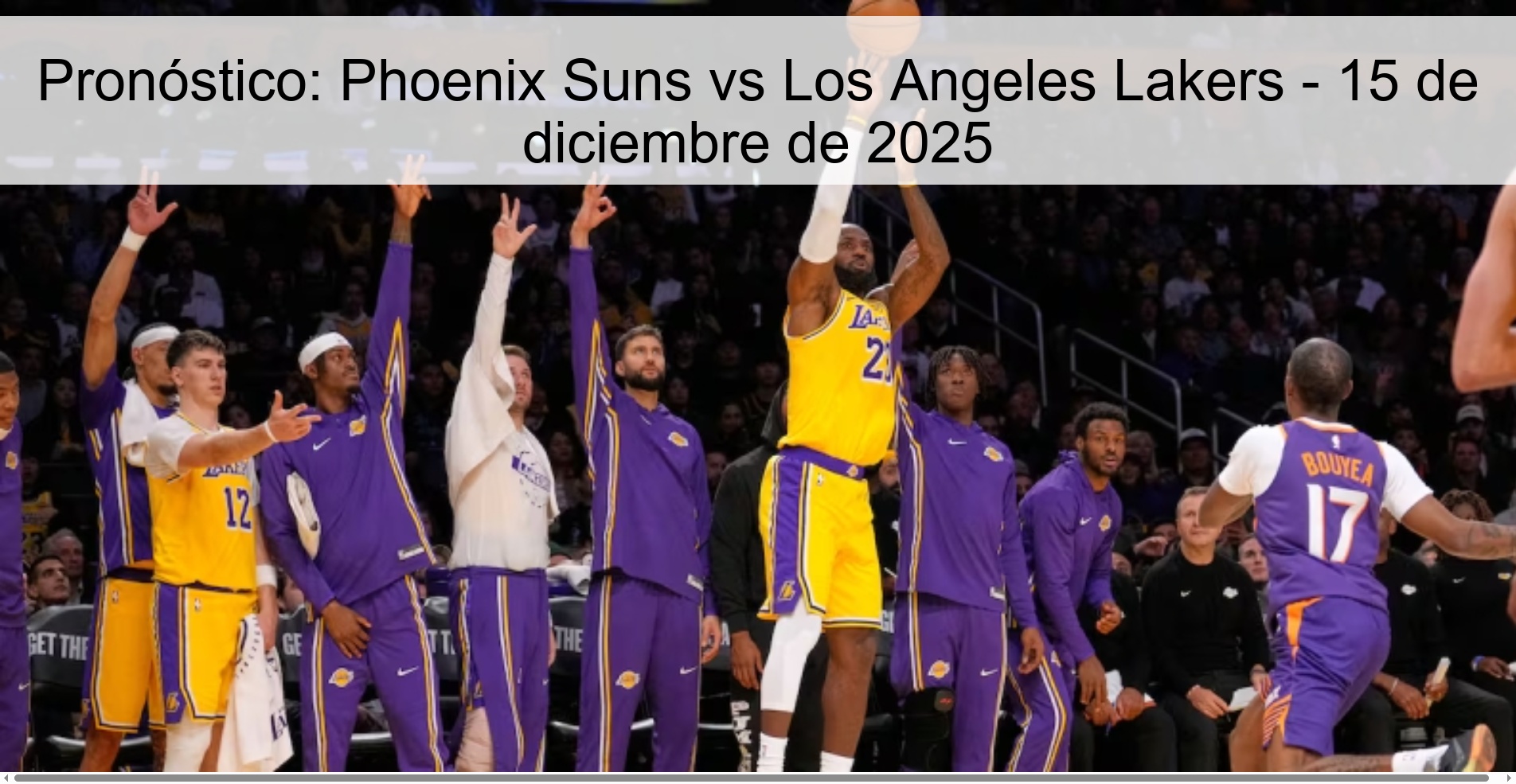 Prediction: Phoenix Suns vs Los Angeles Lakers - December 15, 2025