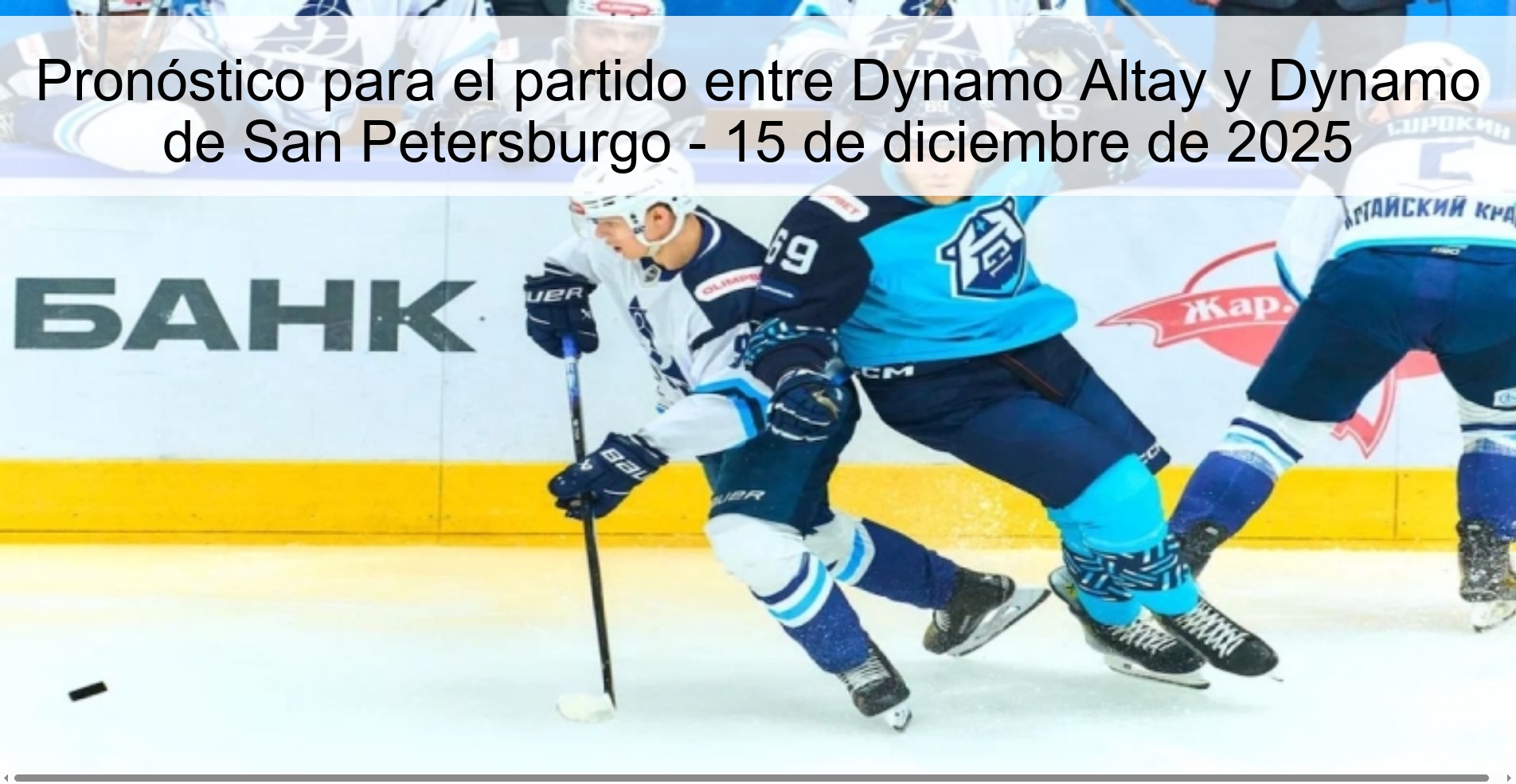 Prediction for the match between Dynamo Altay and Dynamo St. Petersburg - December 15, 2025