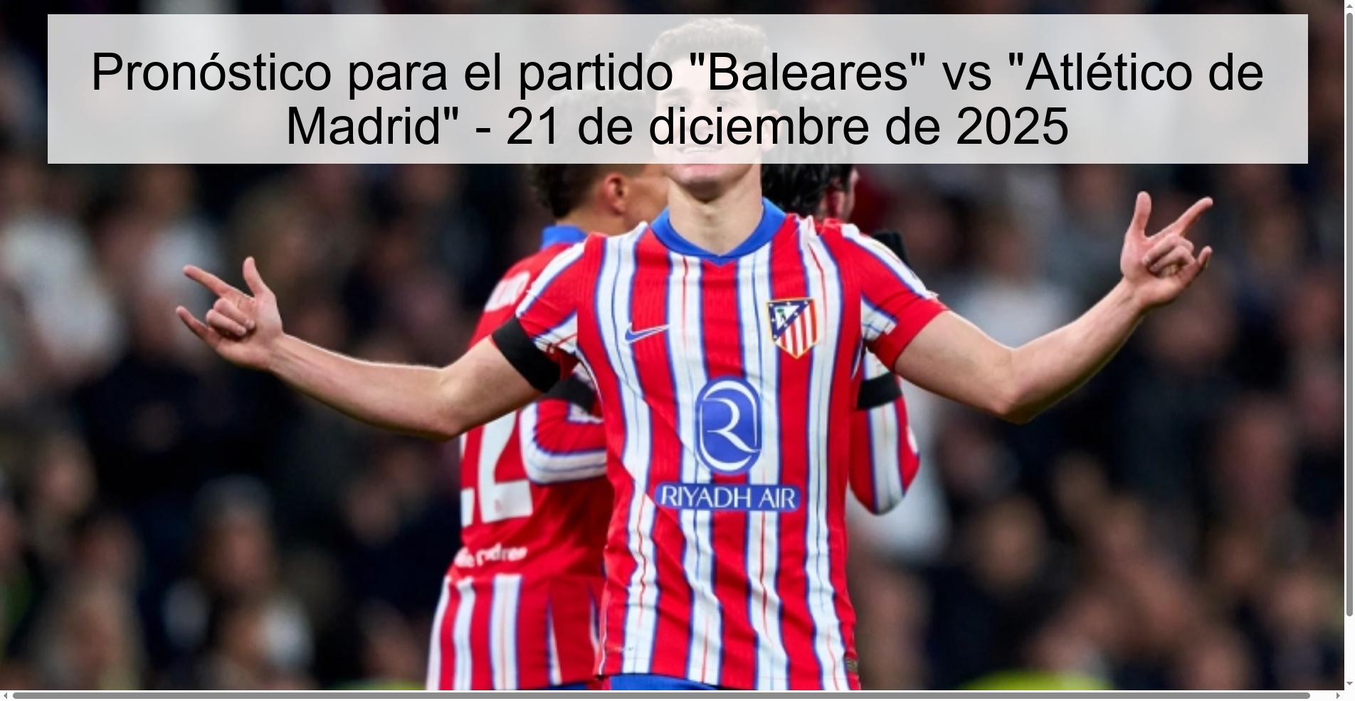 Pronóstico para el partido 