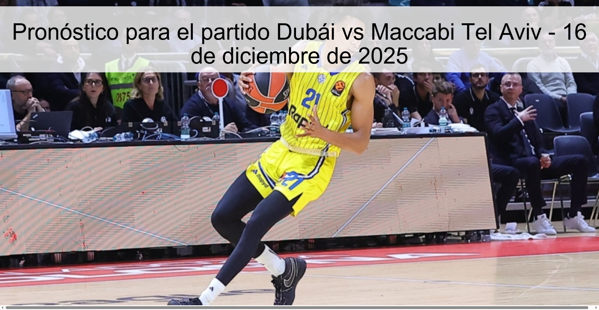 Prediction for the match Dubai vs Maccabi Tel Aviv - December 16, 2025
