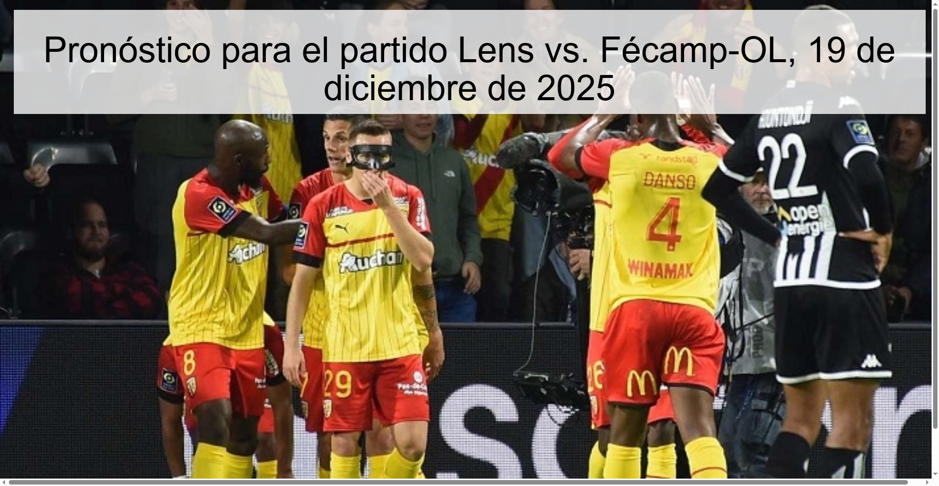 Prediction for the match Lens vs. Fécamp-OL, December 19, 2025