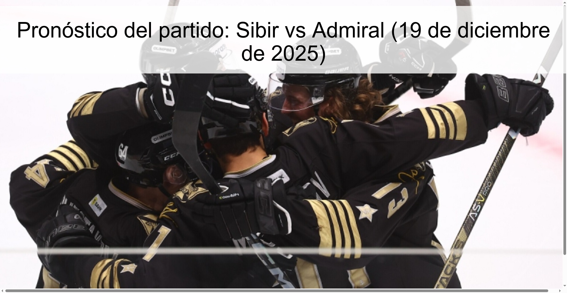 Pronóstico del partido: Sibir vs Admiral (19 de diciembre de 2025) Pronóstico del partido: Sibir vs Admiral (19 de diciembre de 2025)