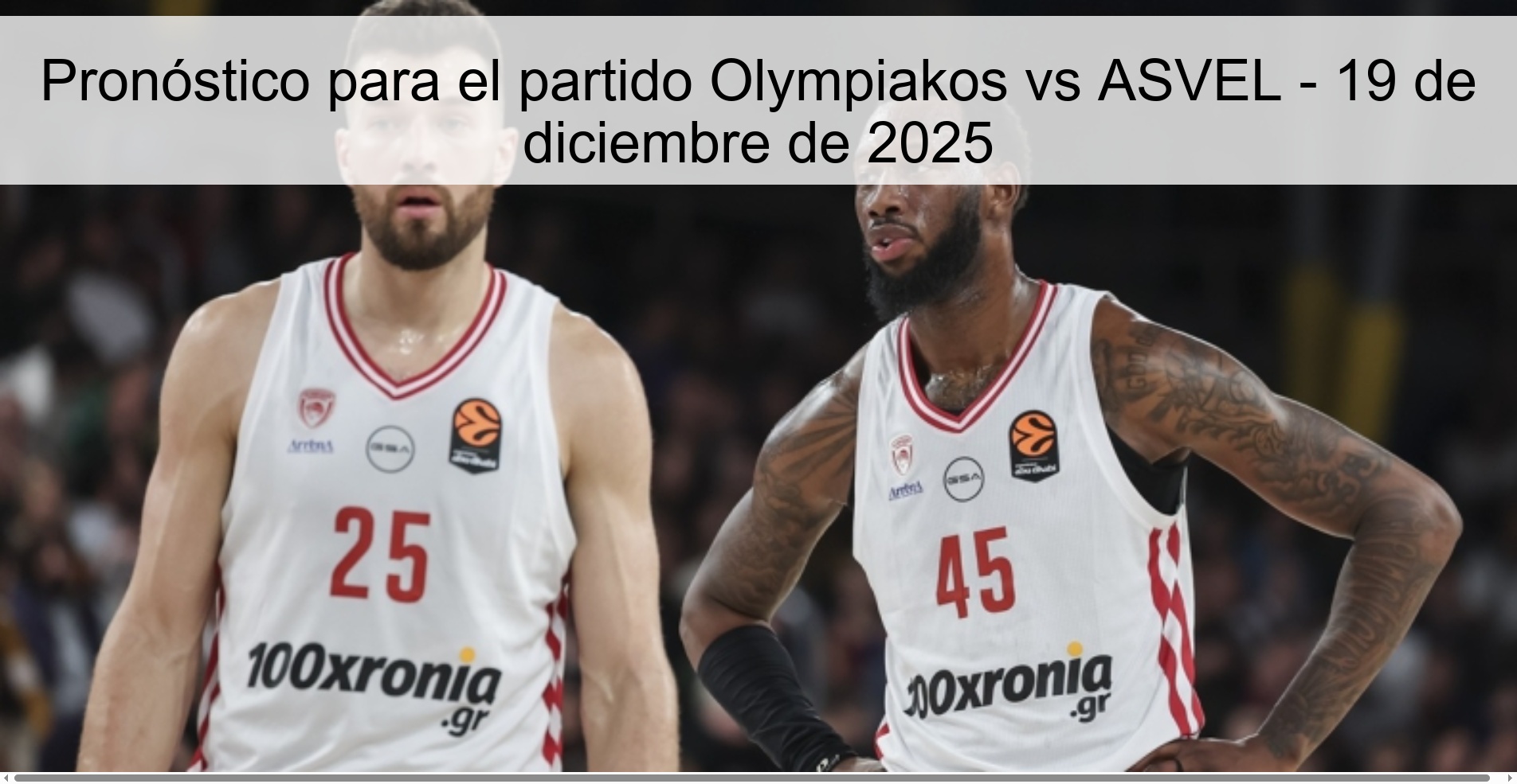 Prediction for the match Olympiakos vs ASVEL - December 19, 2025