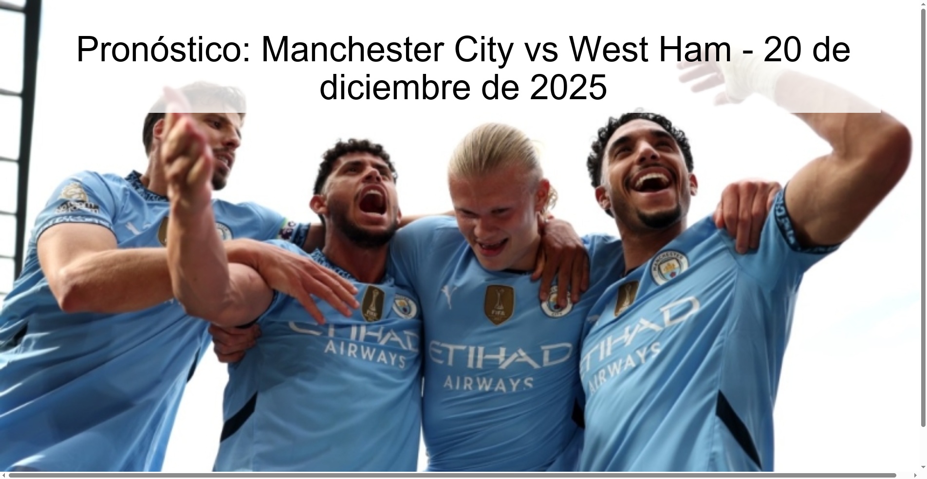 Pronóstico: Manchester City vs West Ham - 20 de diciembre de 2025 Pronóstico: Manchester City vs West Ham - 20 de diciembre de 2025
