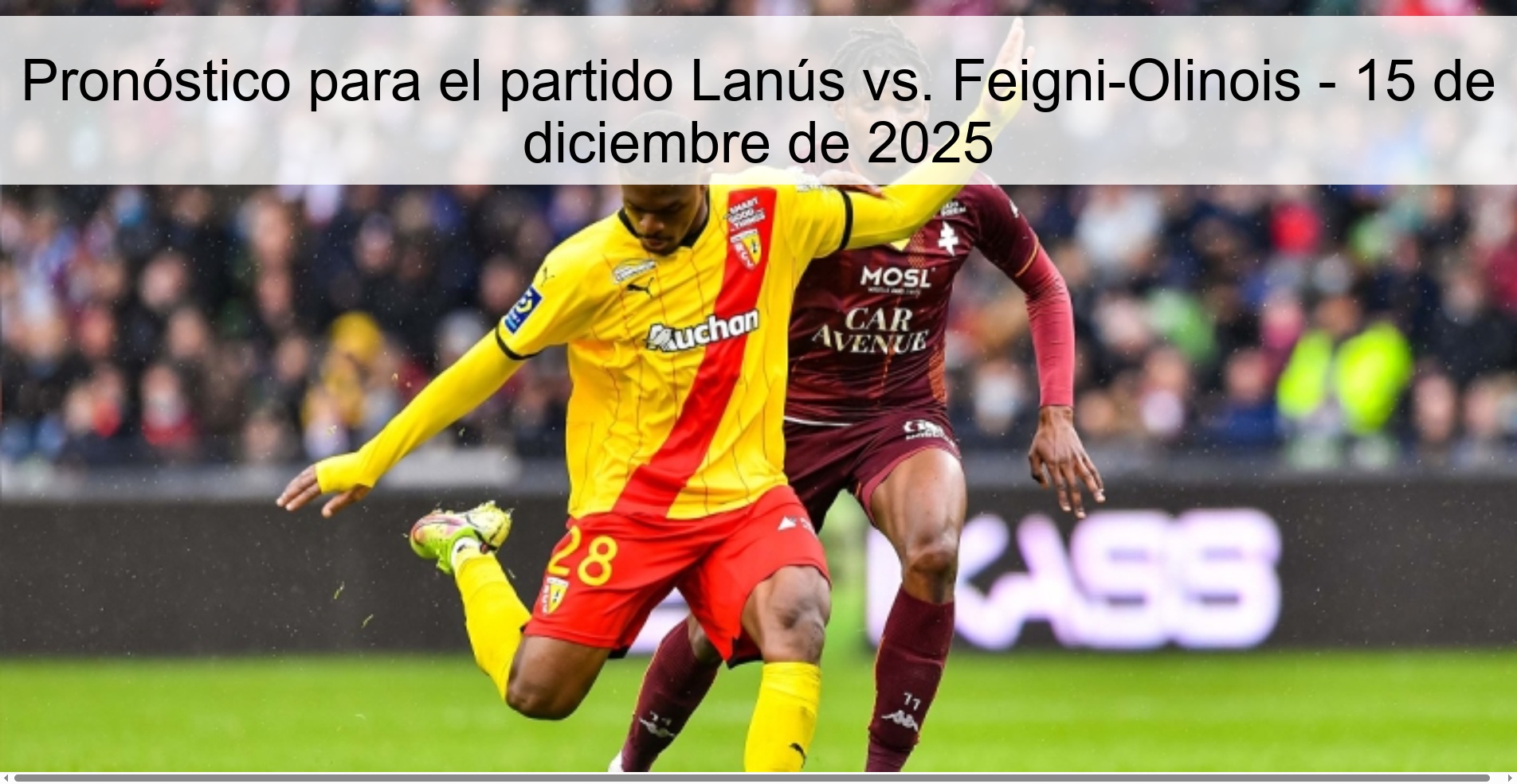 Prediction for the match Lanús vs. Feigni-Olinois – December 15, 2025