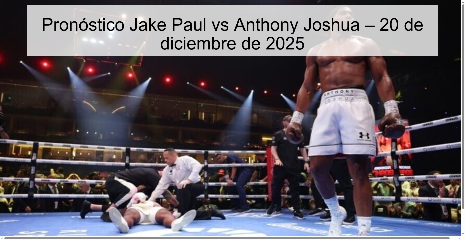 Pronóstico Jake Paul vs Anthony Joshua – 20 de diciembre de 2025