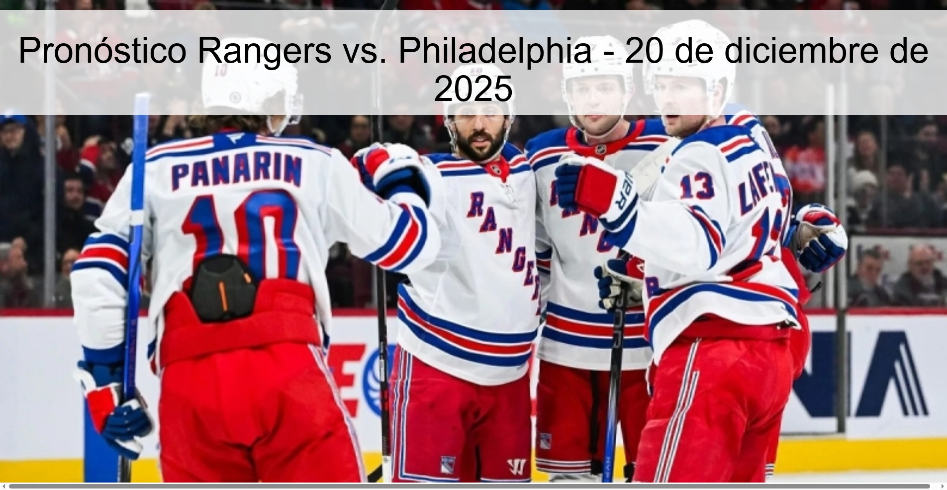 Rangers vs. Prediction Philadelphia - December 20, 2025