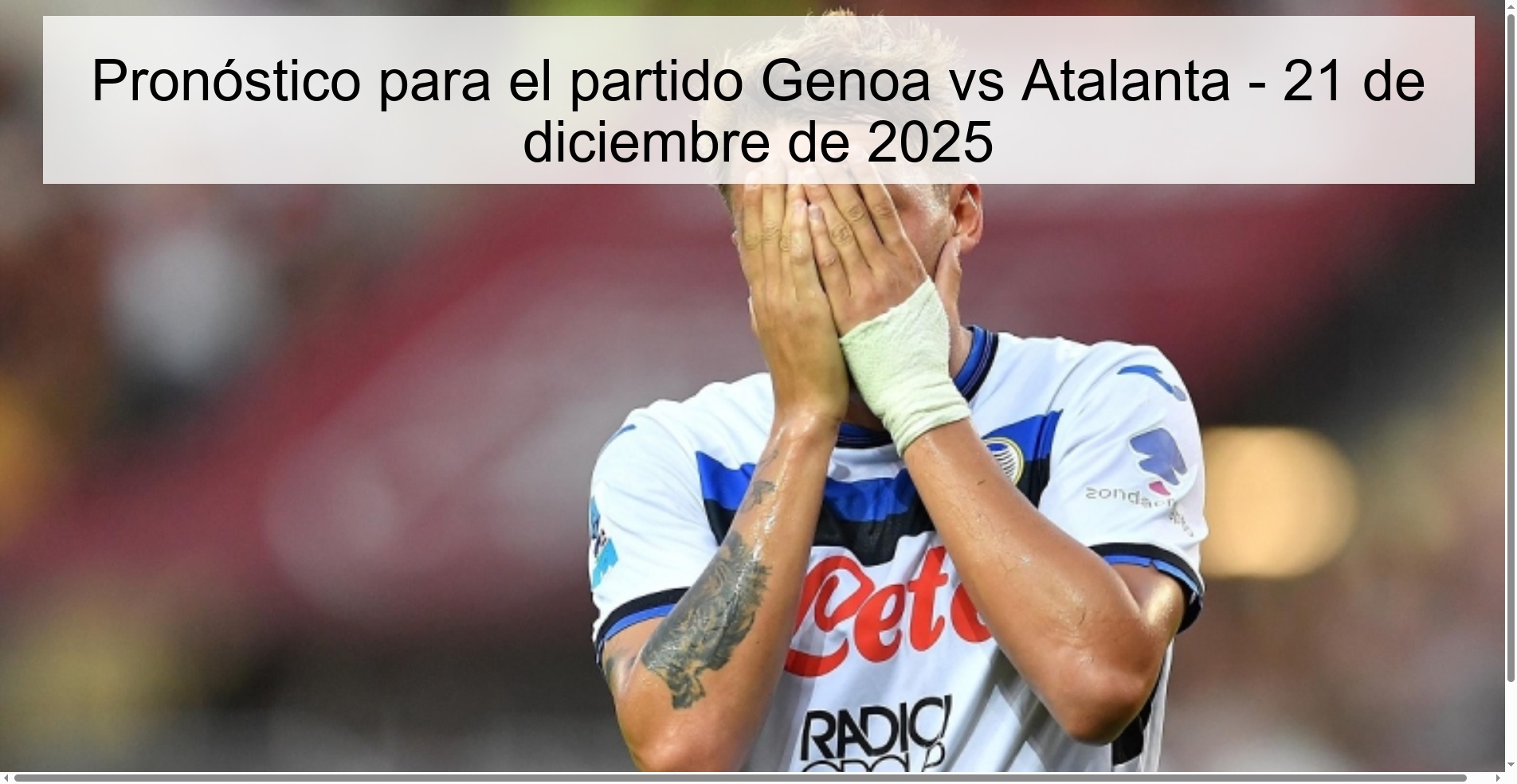 Prediction for the match Genoa vs Atalanta - December 21, 2025